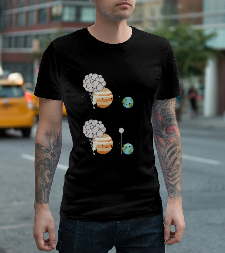 You Made My Earth Night Moon Balloon Planet Friends T-Shirt