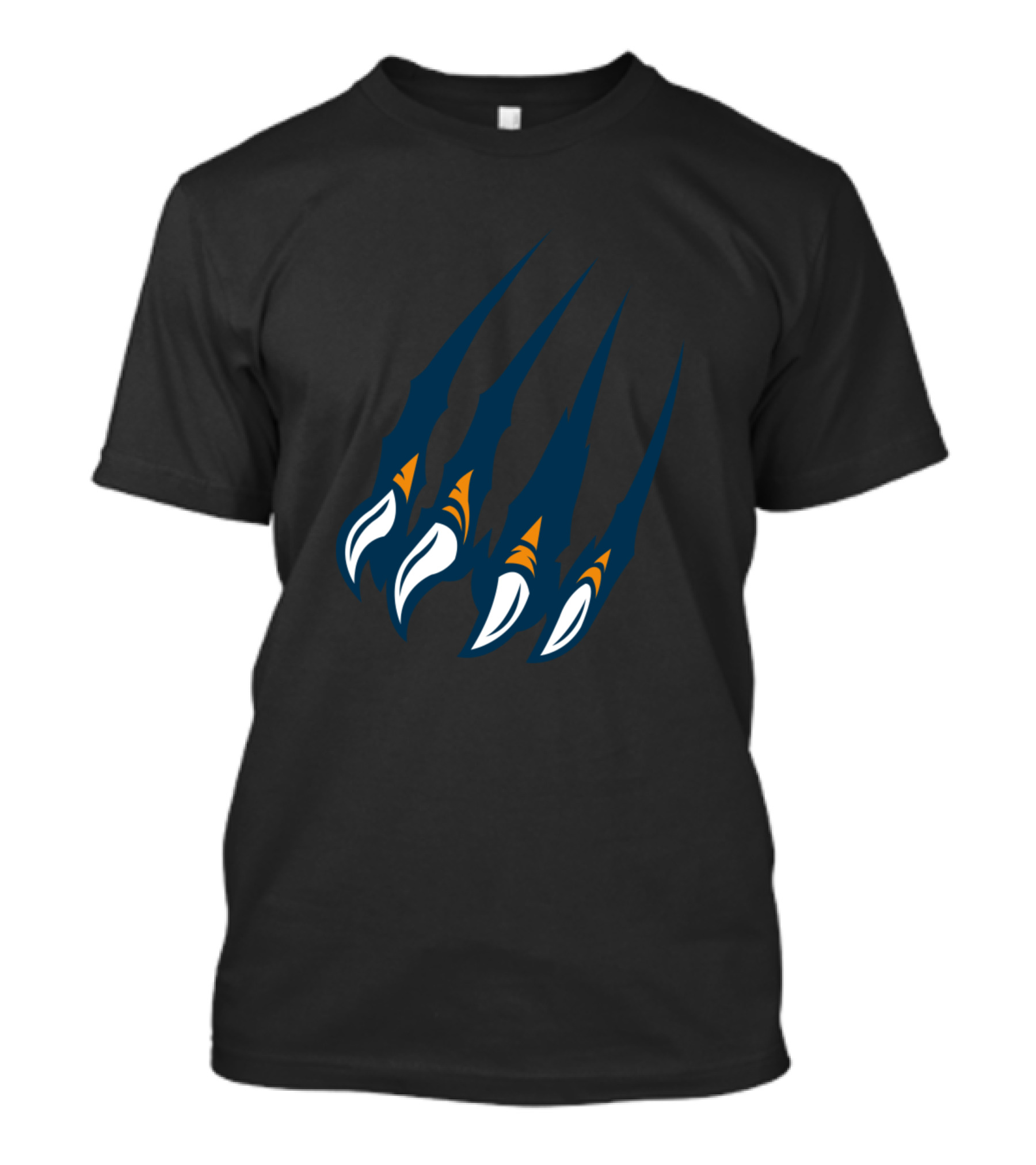 Navy And White Claws Scratch Marks T-Shirt