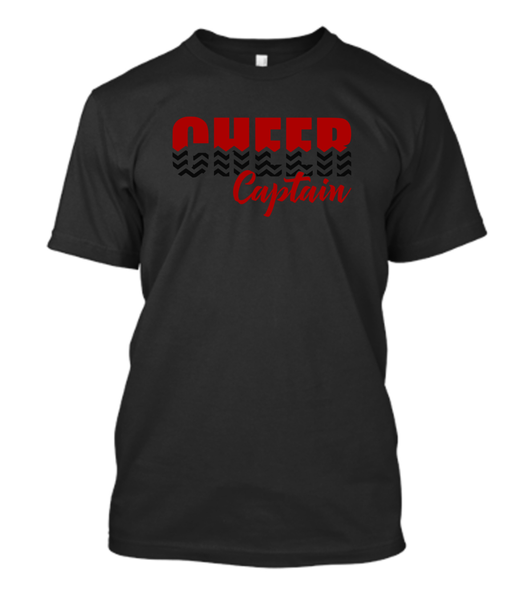Cheer Captain Bold Red Text With Zigzag T-Shirt
