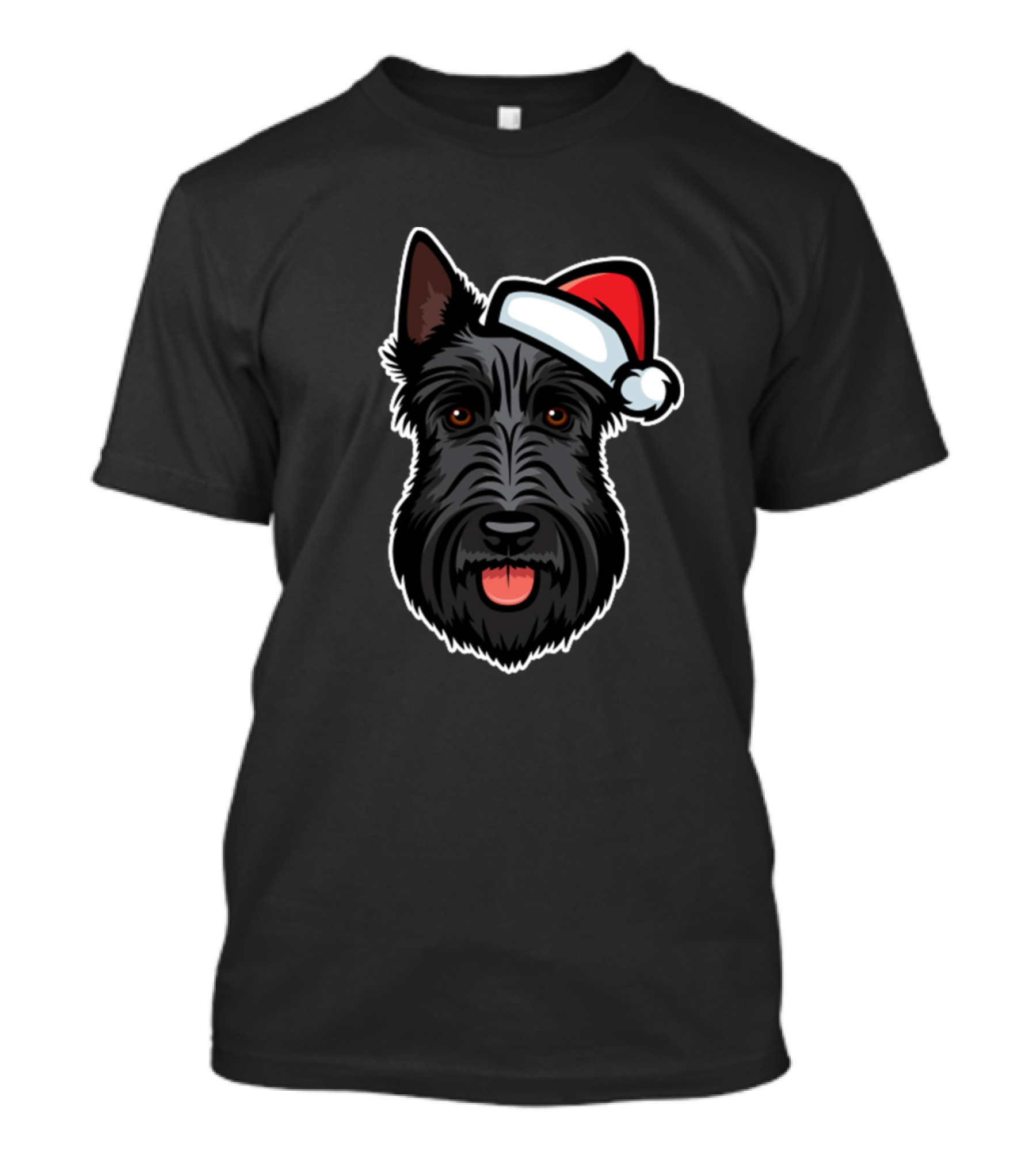 Santa Hat Scottish Terrier Christmas Dog T-Shirt