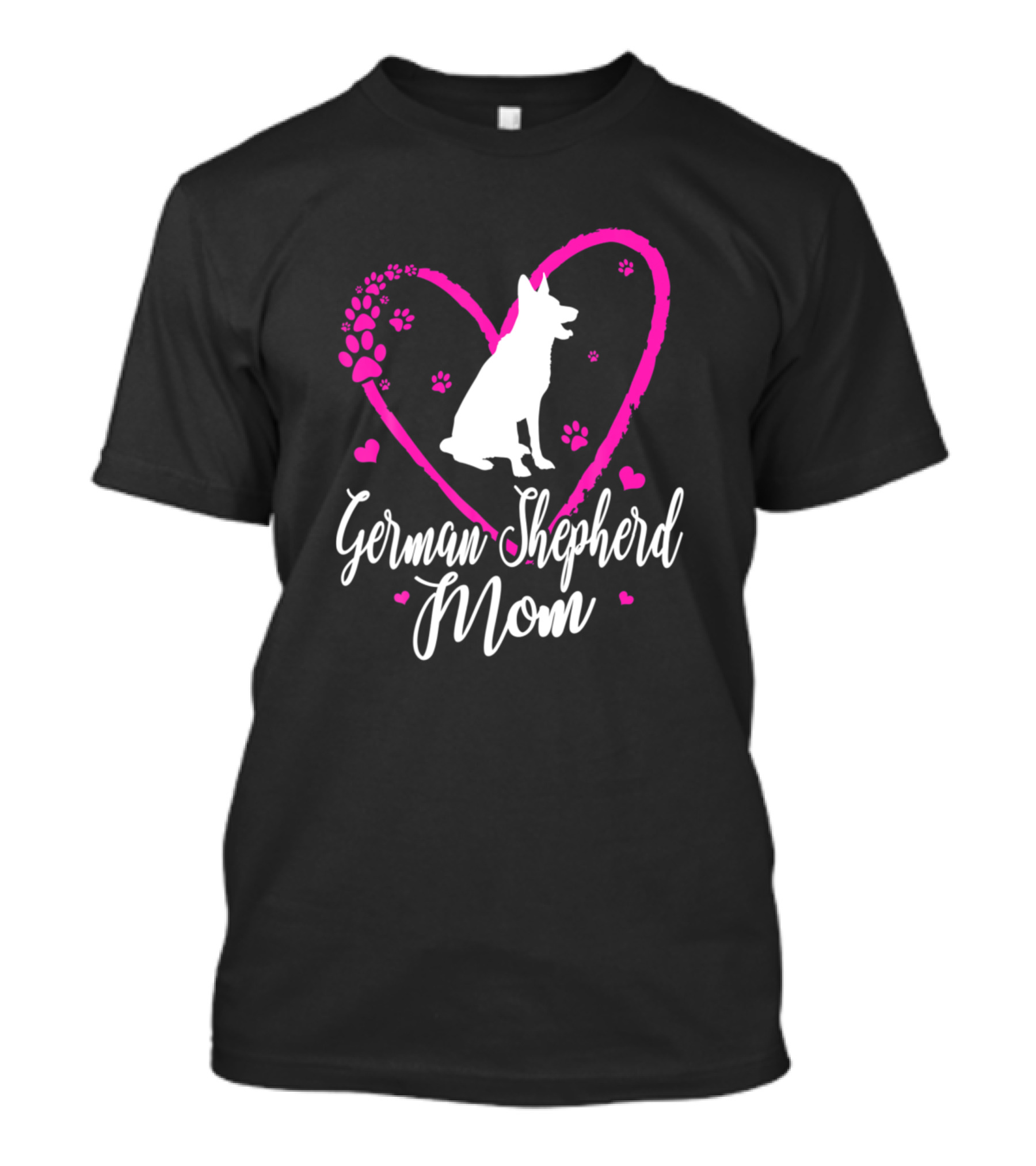 German Shepherd Mom Heart And Pawprints T-Shirt