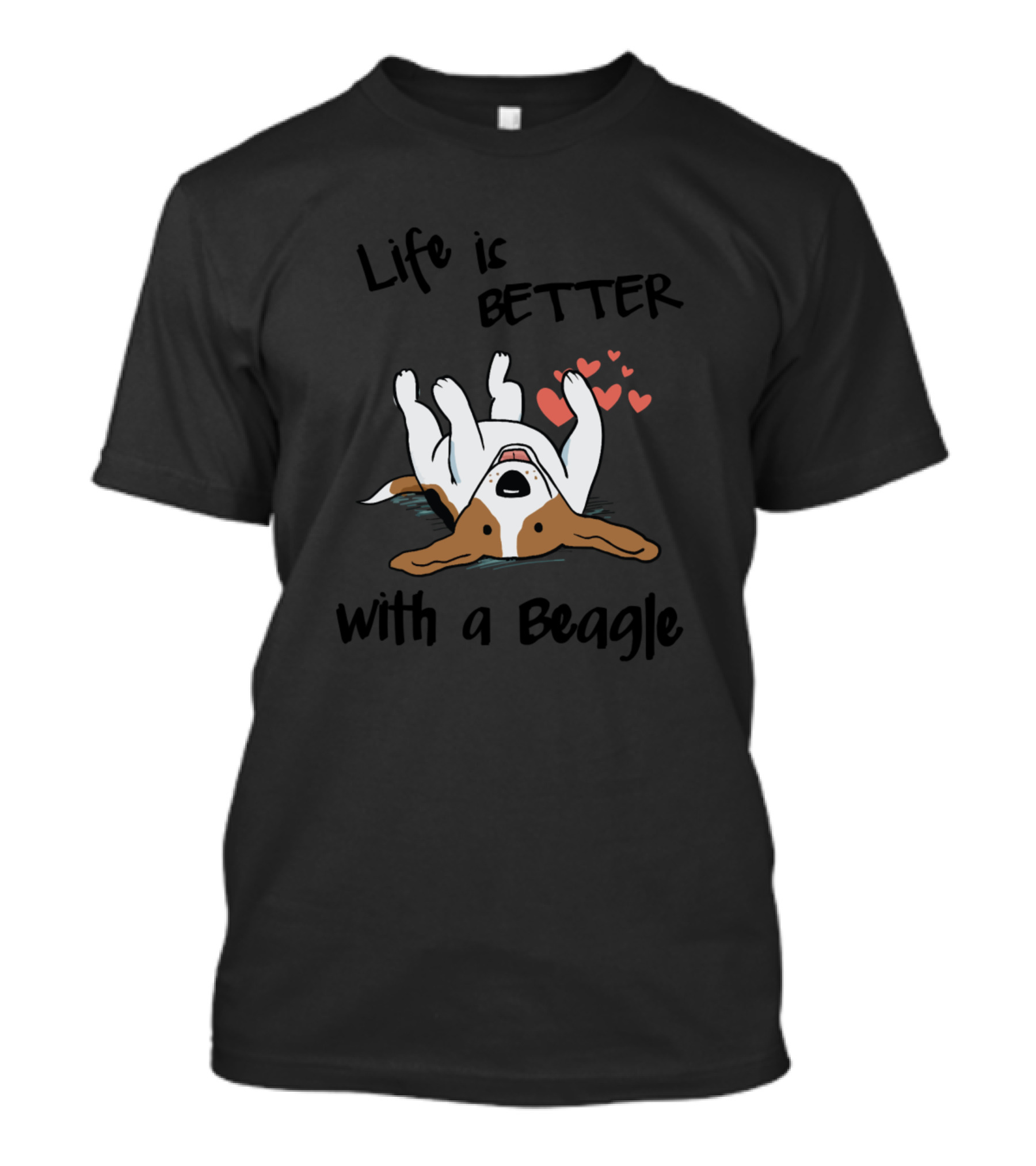 Life Is Better With A Beagle And Hearts T-Shirt