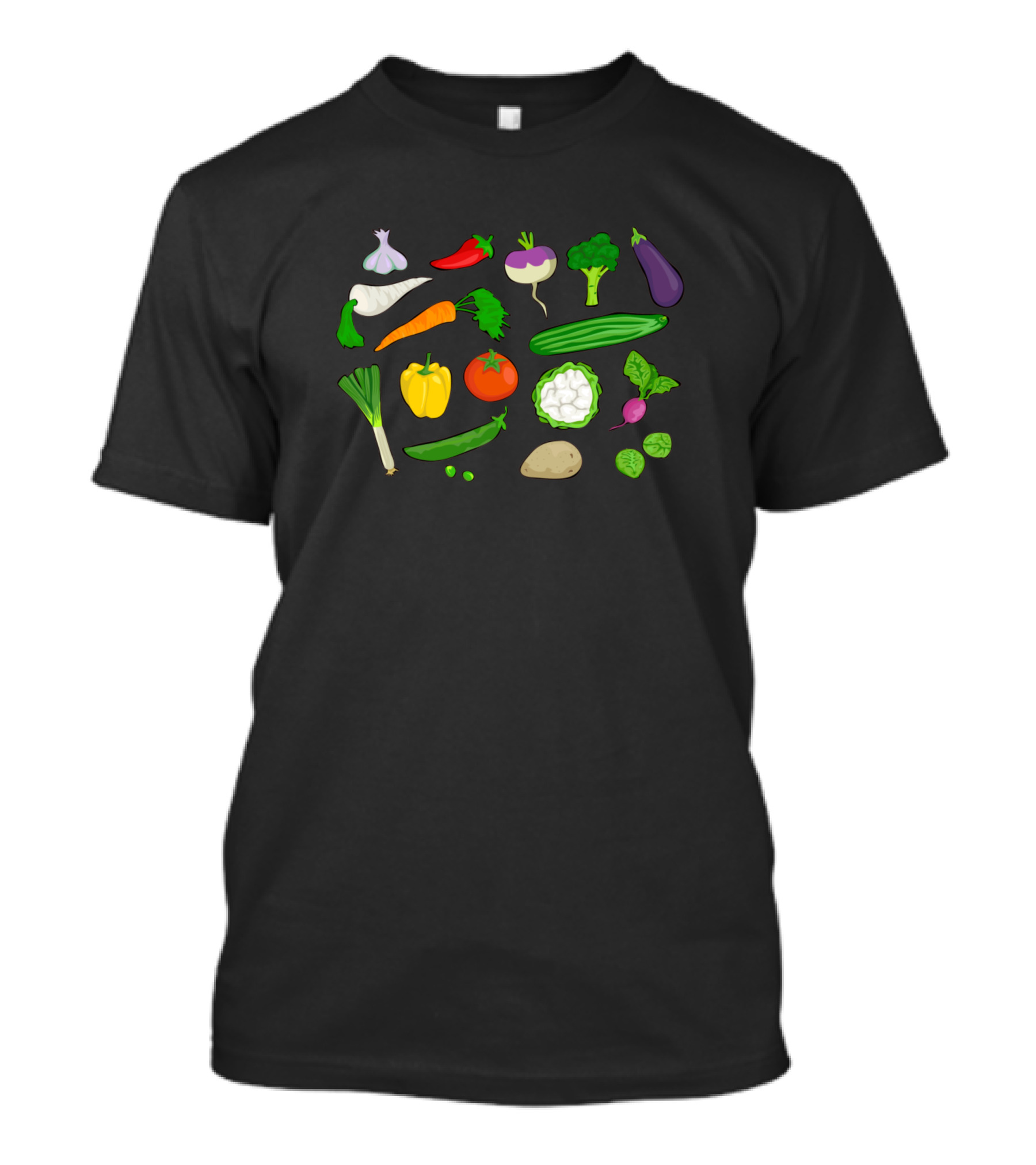 Exemplary Vegetable Garlic Pepper Turnip Broccoli Eggplant Carrot Tomato Zucchini Cauliflower Radish Leek Bell Pepper Pea Potato Sprout T-Shirt