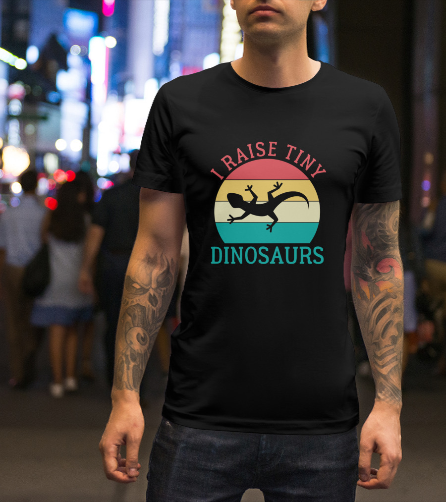I Raise Tiny Dinosaurs Retro Lizard T-Shirt