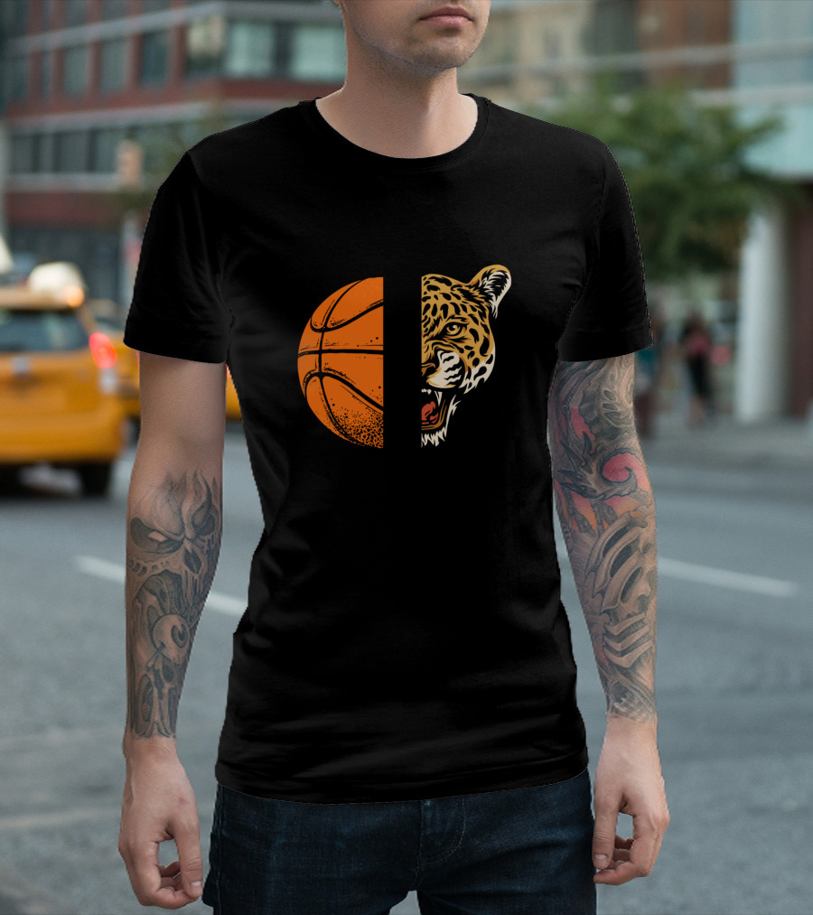Jaguars Basketball Half Basketball Half Jaguar Face T-Shirt