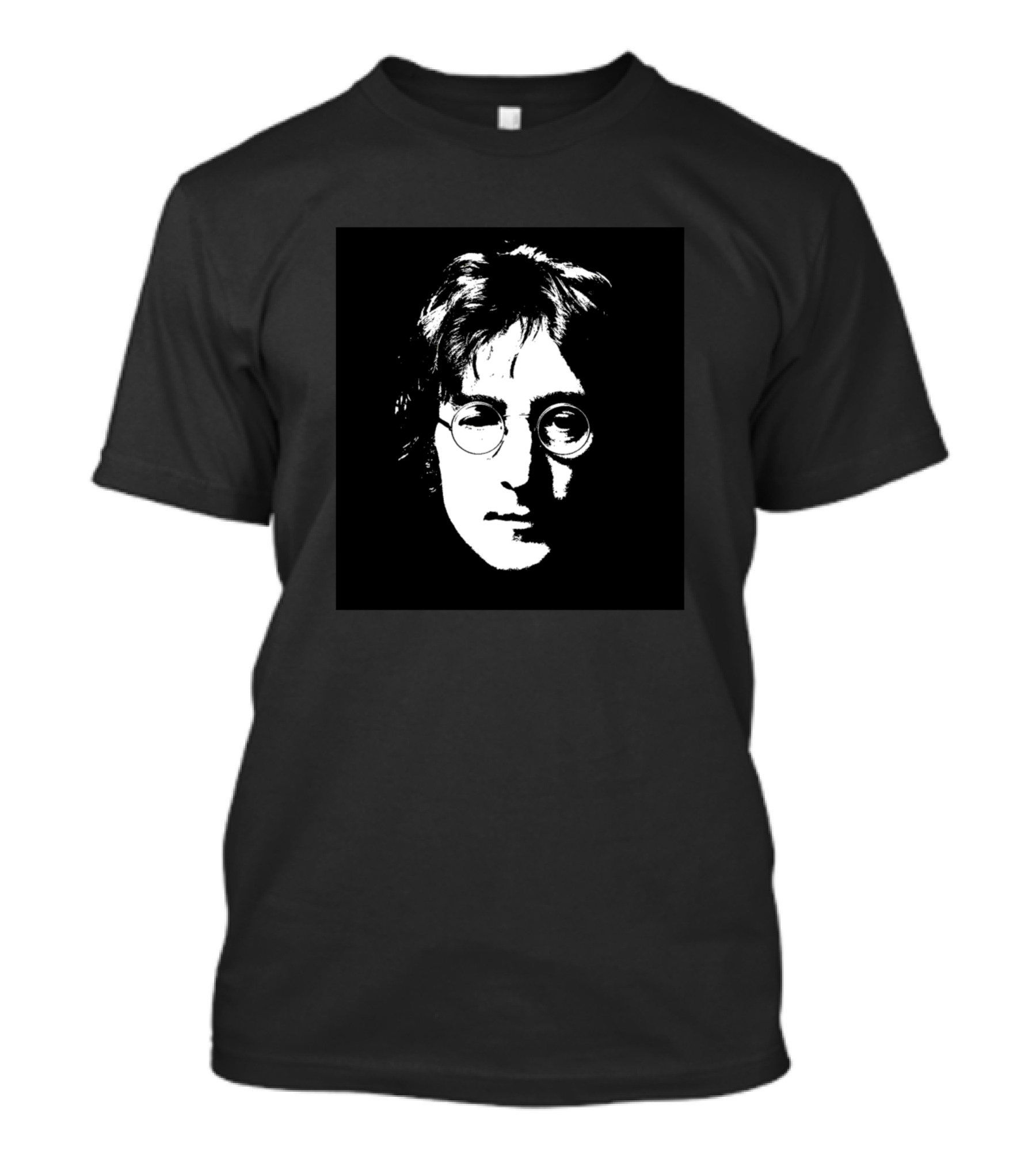 John Lennon Black And White Face With Glasses T-Shirt