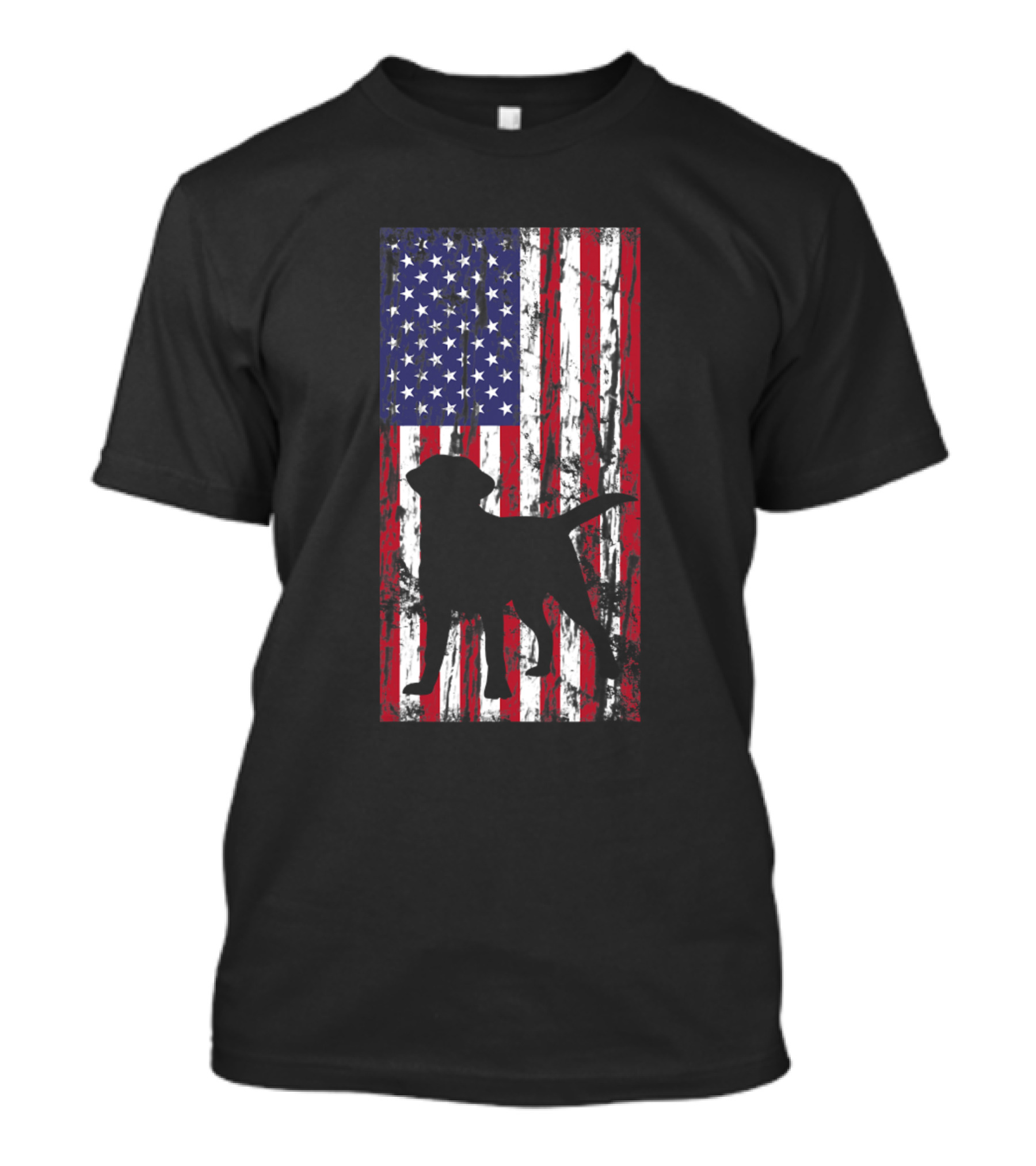 Labrador Retriever Labzilla Puppy American Flag T-Shirt