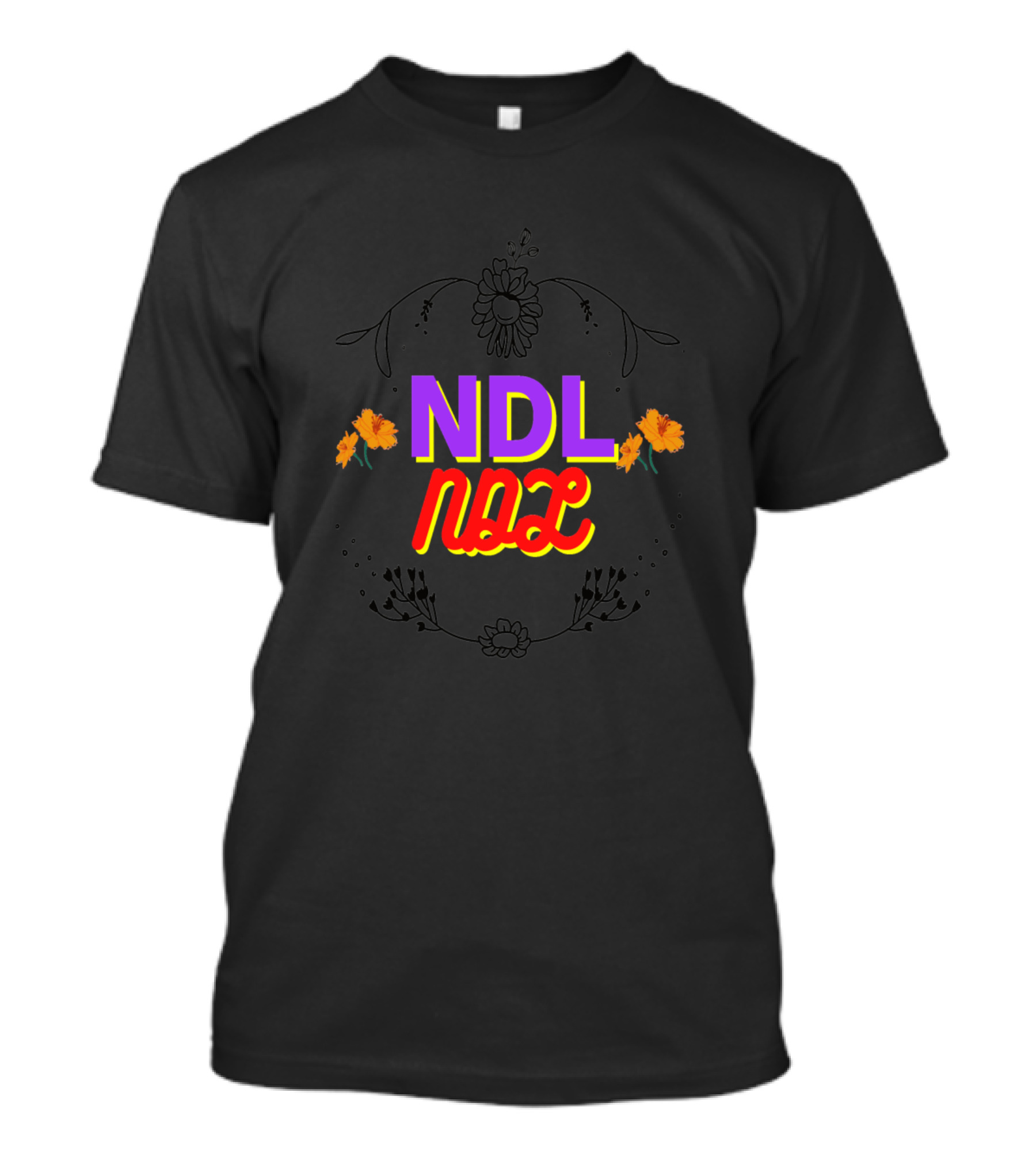 NDL N D L Ndl With Floral Accents T-Shirt