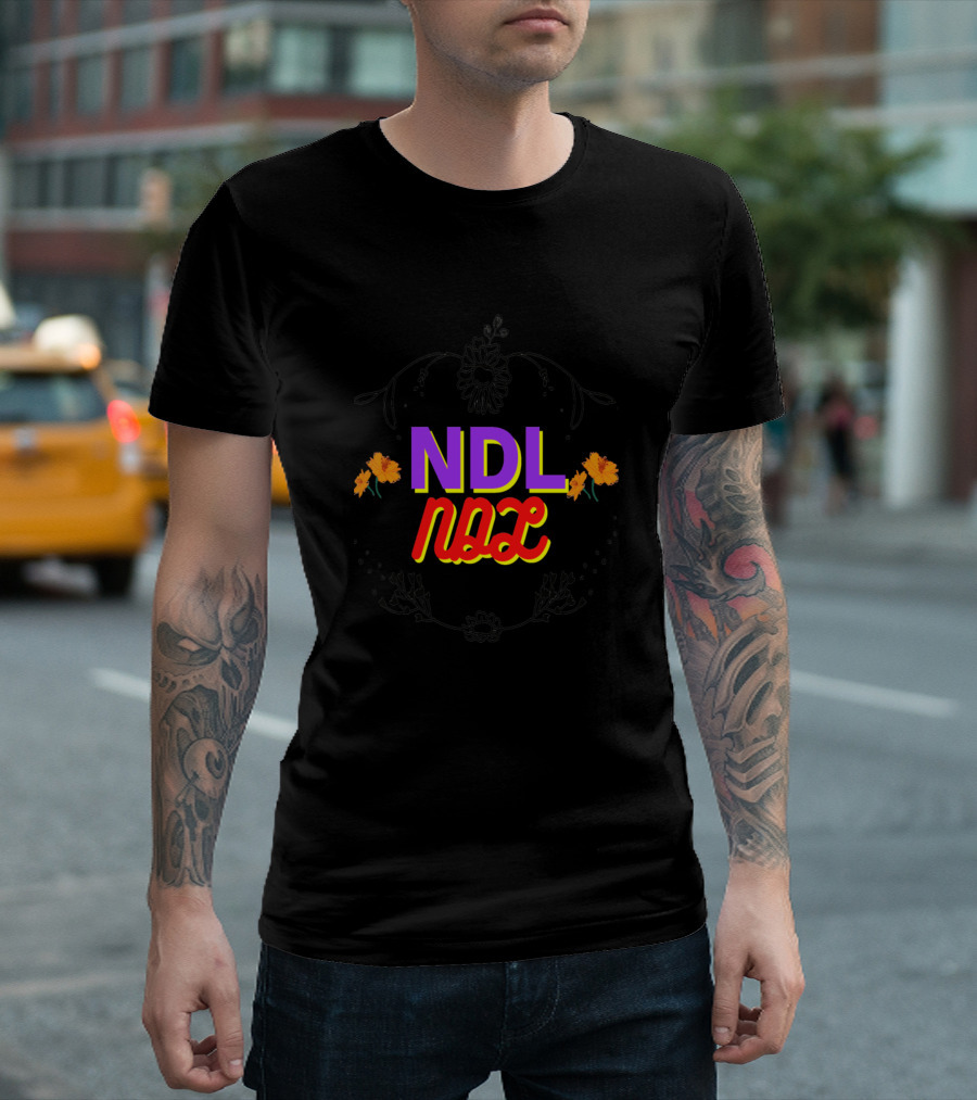 NDL N D L Ndl With Floral Accents T-Shirt