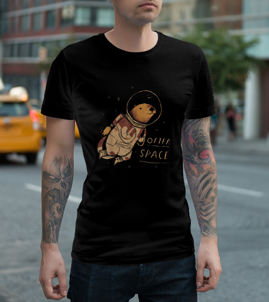 Otter Space Space Otter Pun Cute Otter In Astronaut Suit T-Shirt