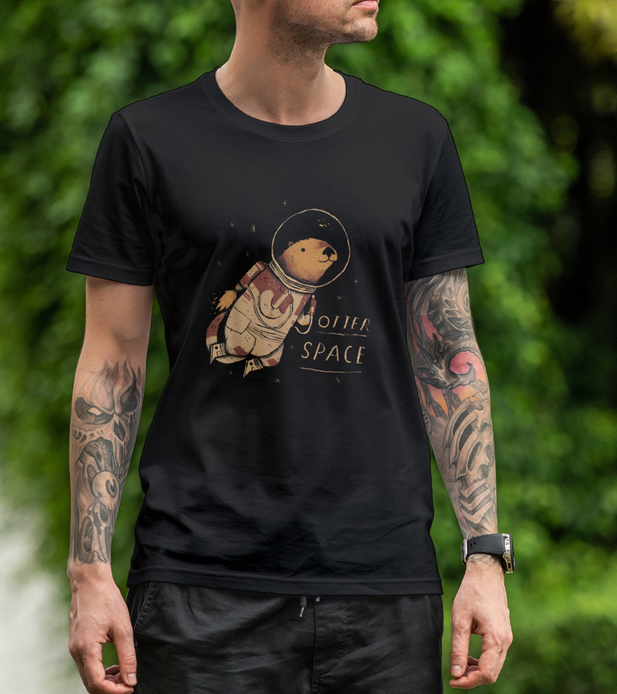 Otter Space Space Otter Pun Cute Otter In Astronaut Suit T-Shirt