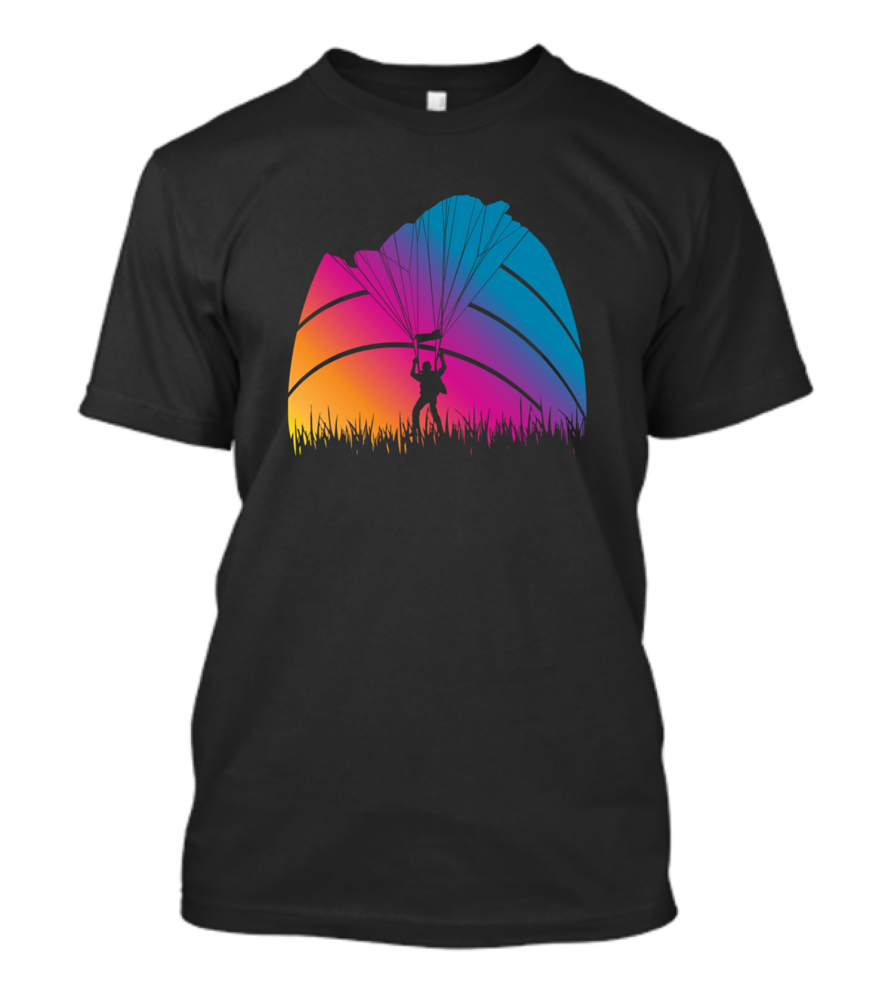 Paragliding Adventure Colorful Sunset Gradient Paraglider T-Shirt