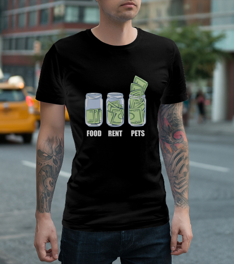 Food Rent Pets Money Jars T-Shirt