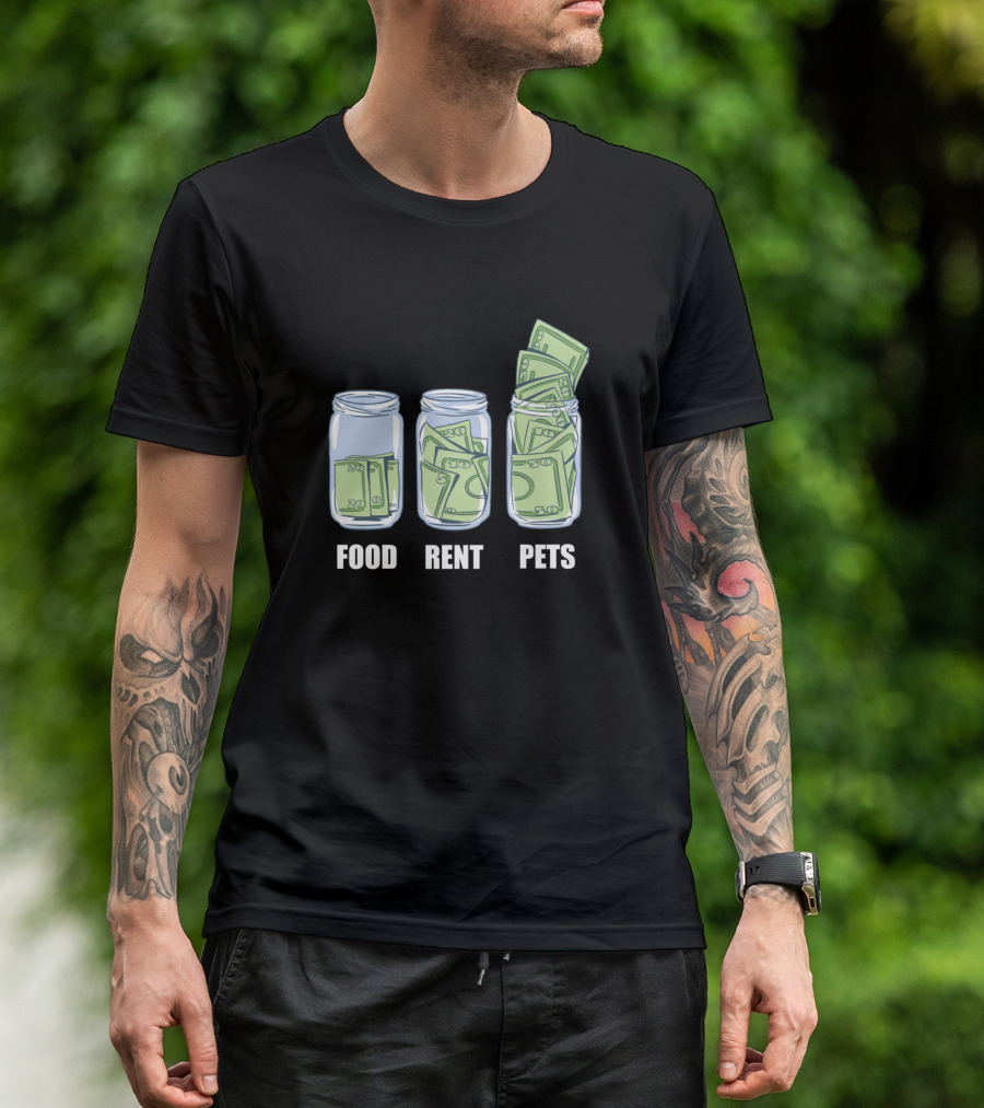 Food Rent Pets Money Jars T-Shirt
