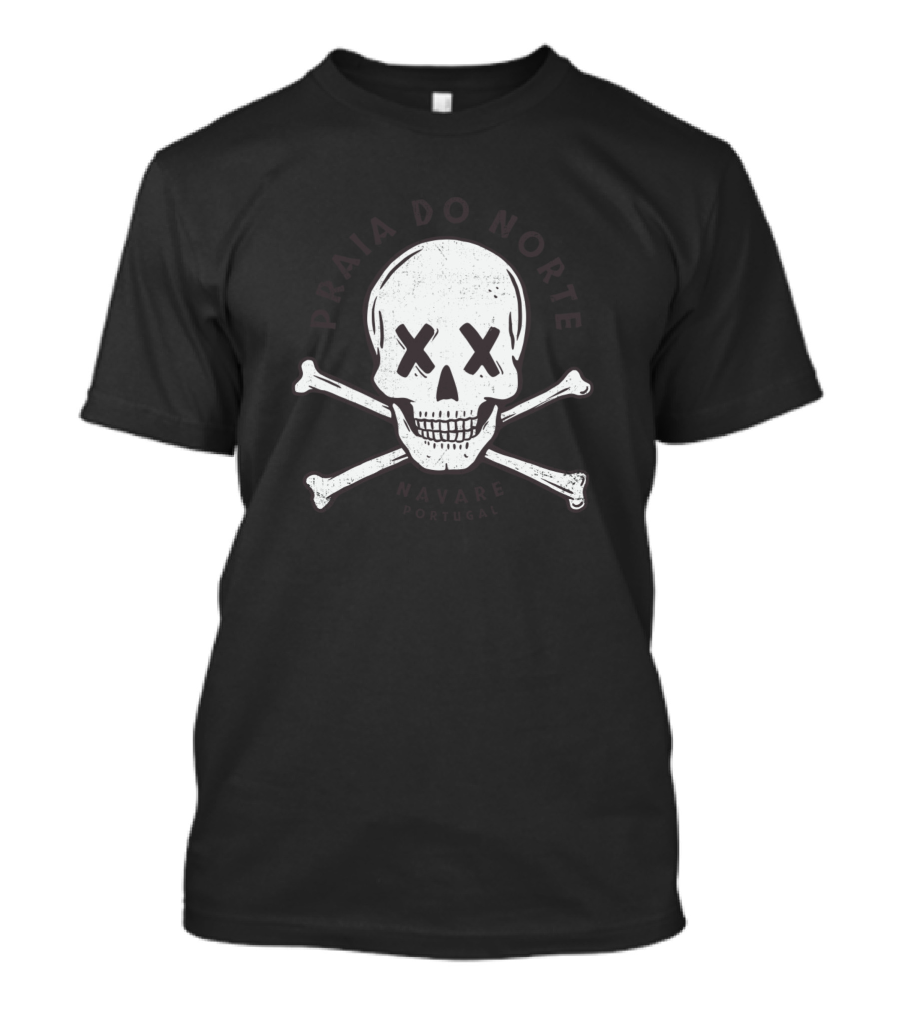 Praia Do Norte Navare Portugal Skull And Crossbones T-Shirt