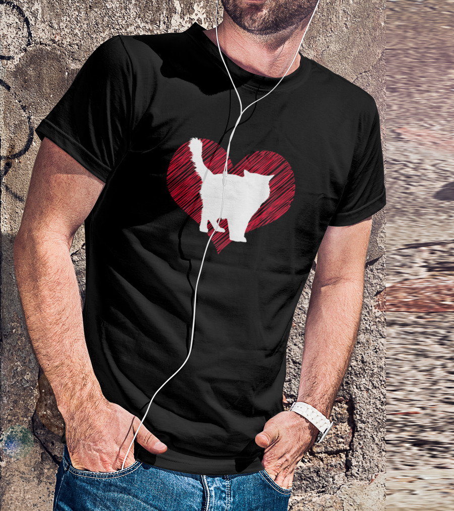 Ragdoll Cat Lover Heart Silhouette Birthday Owner T-Shirt
