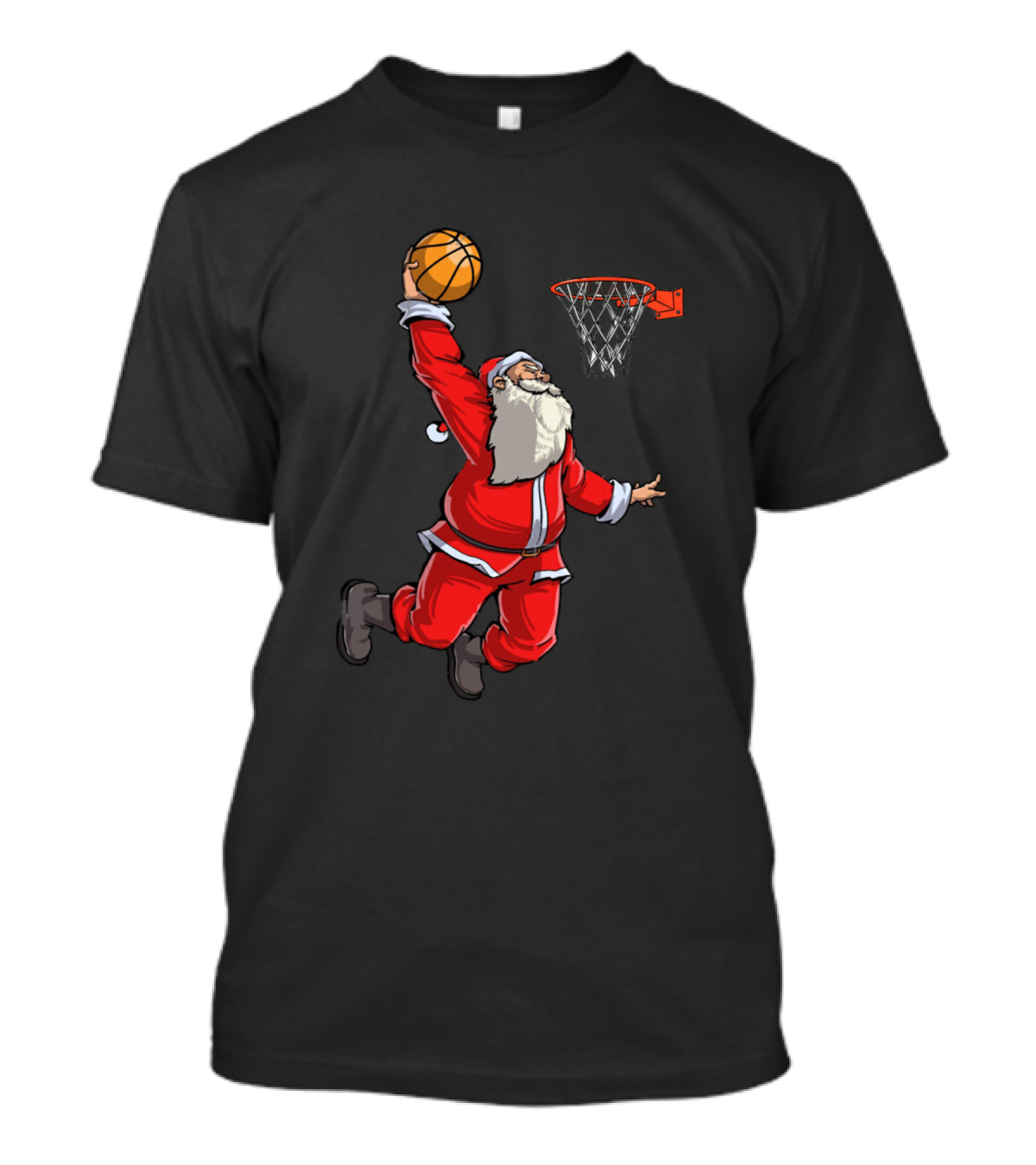 Santa Claus Slam Dunk Basketball T-Shirt