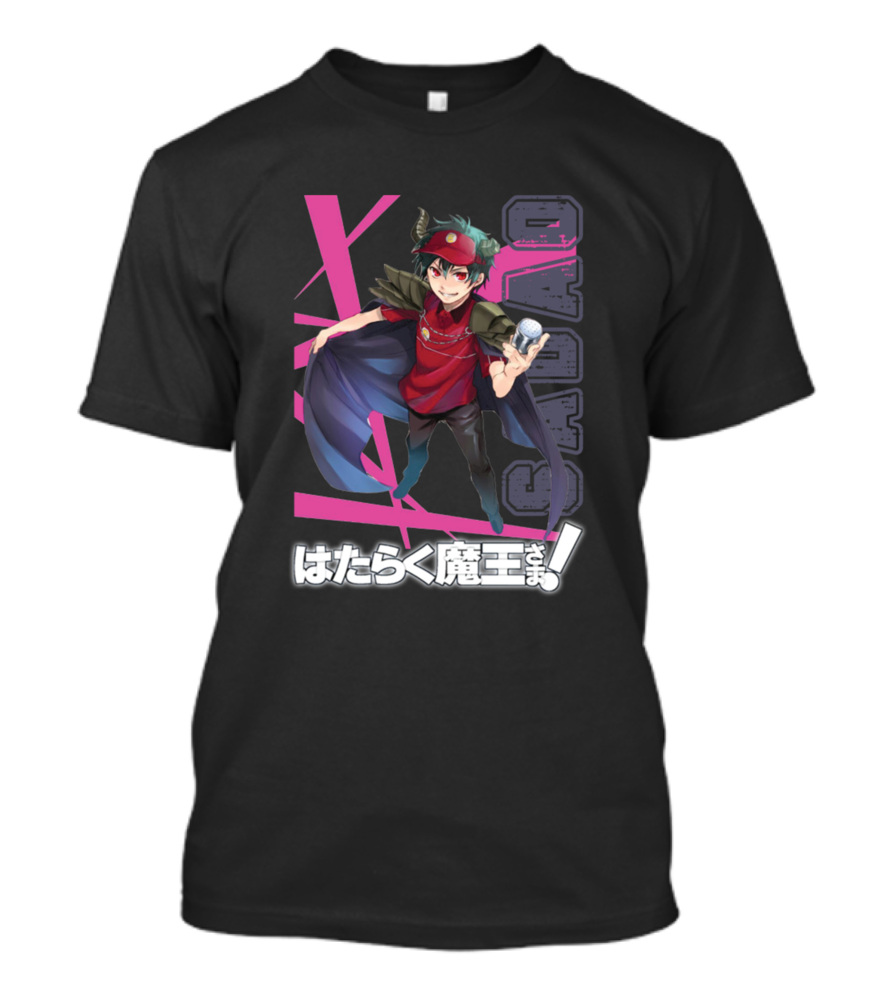Hataraku Maou-sama The Devil Sadao Maou Anime Character Design Japan T-Shirt