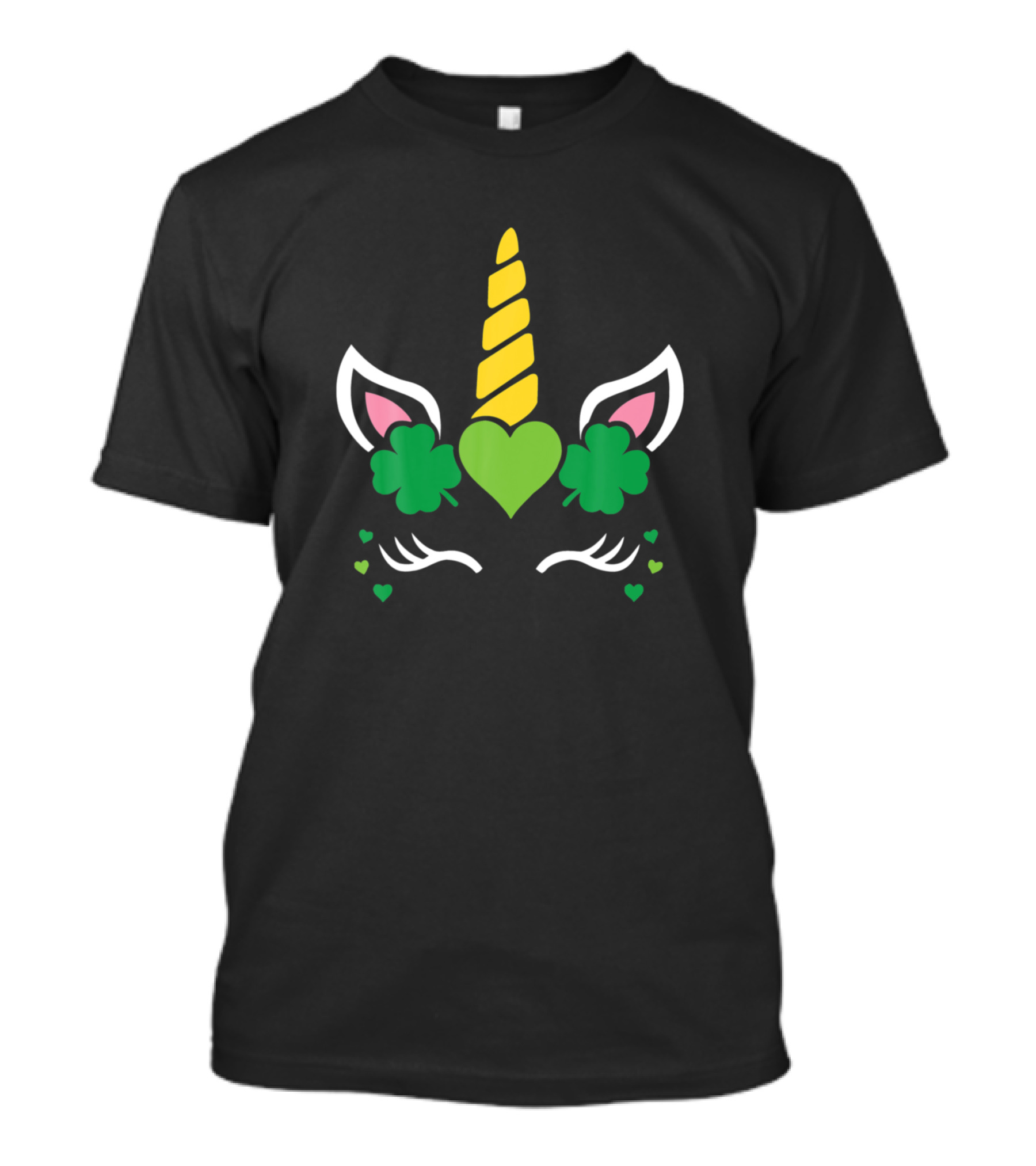 Unicorn Shamrock Heart Face St. Patrick's Day T-Shirt