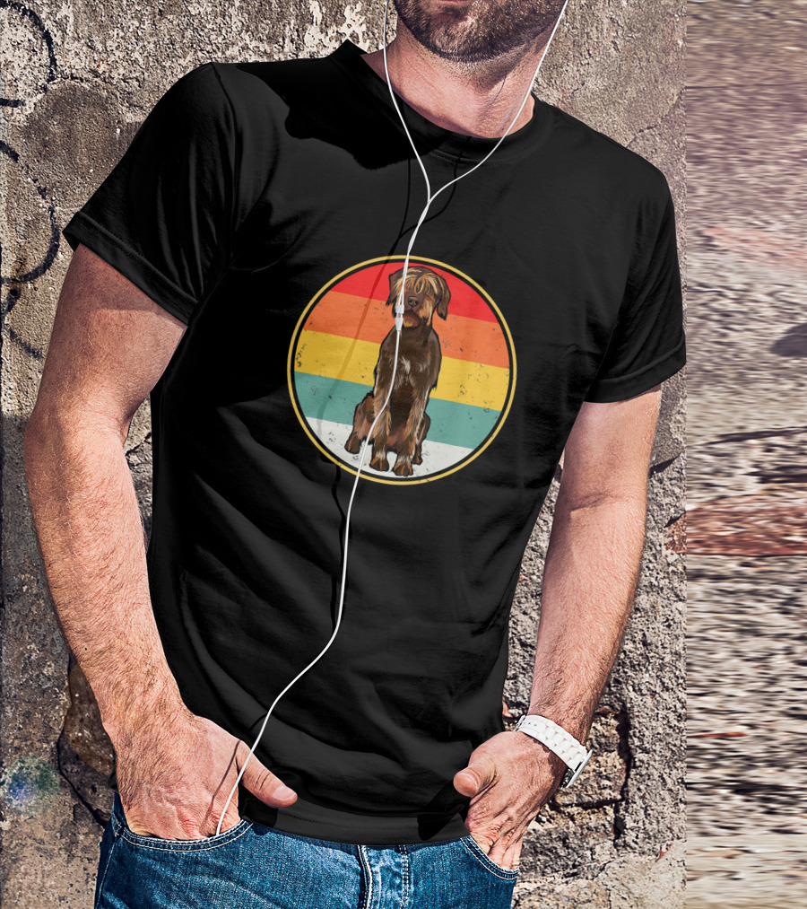 Vintage Retro Sunset Wirehaired Pointing Griffon T-Shirt