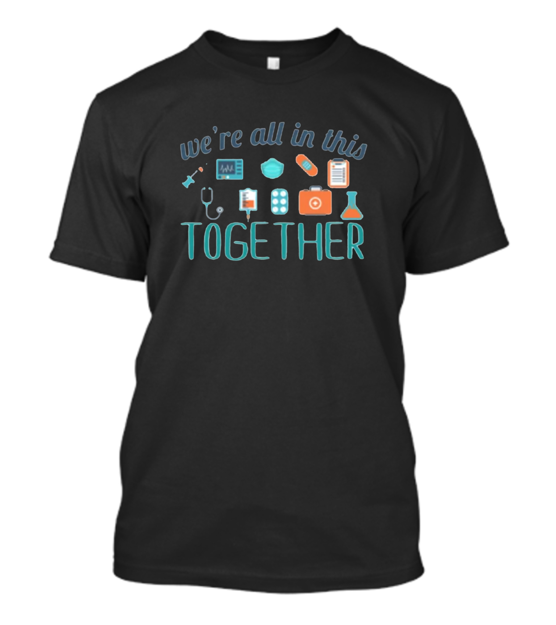 We're All In This Together Medical Icons T-Shirt