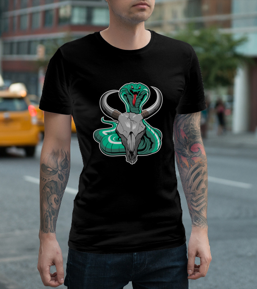 Who The Fook Is That Guy Cobra Skull Horns T-Shirt