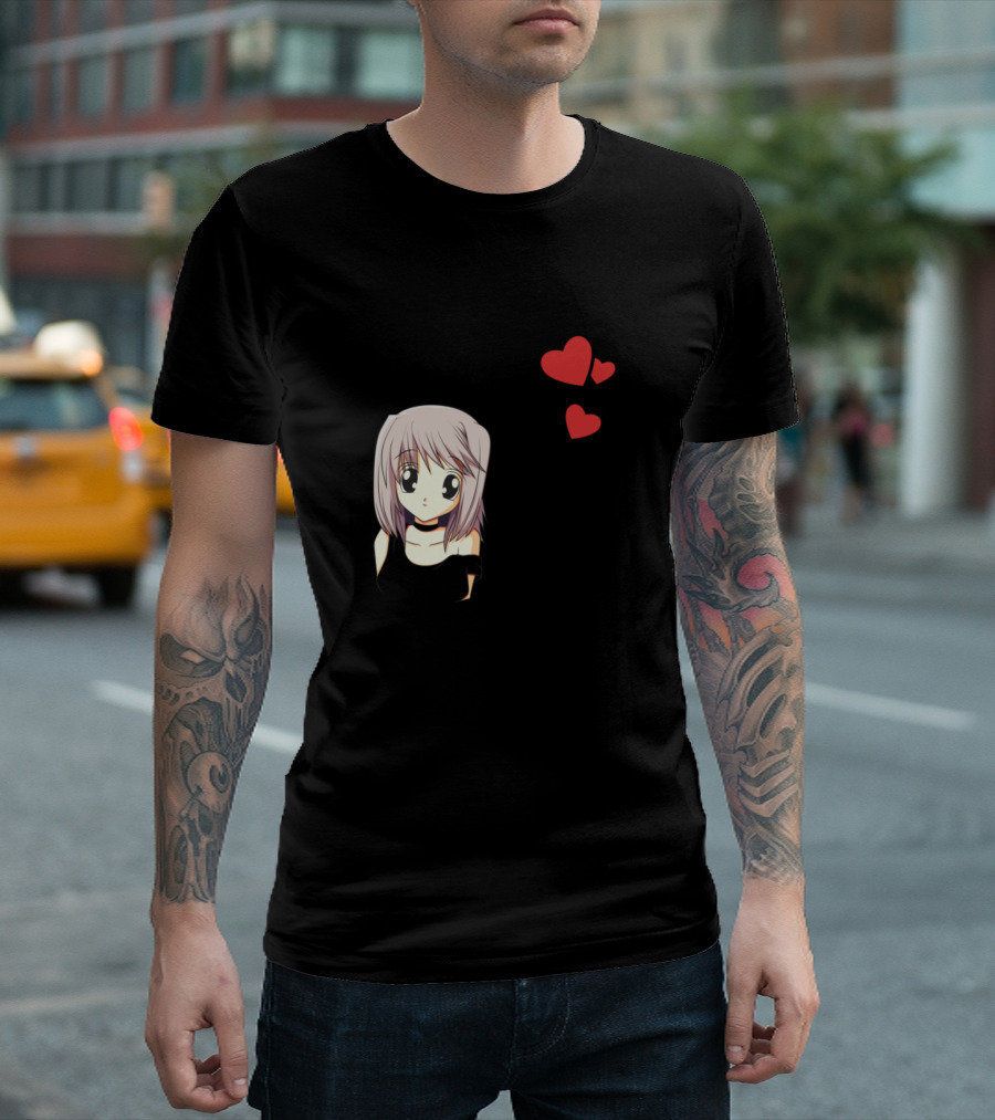 Anime Lover Just a Girl with Hearts and Anime Girl T-Shirt