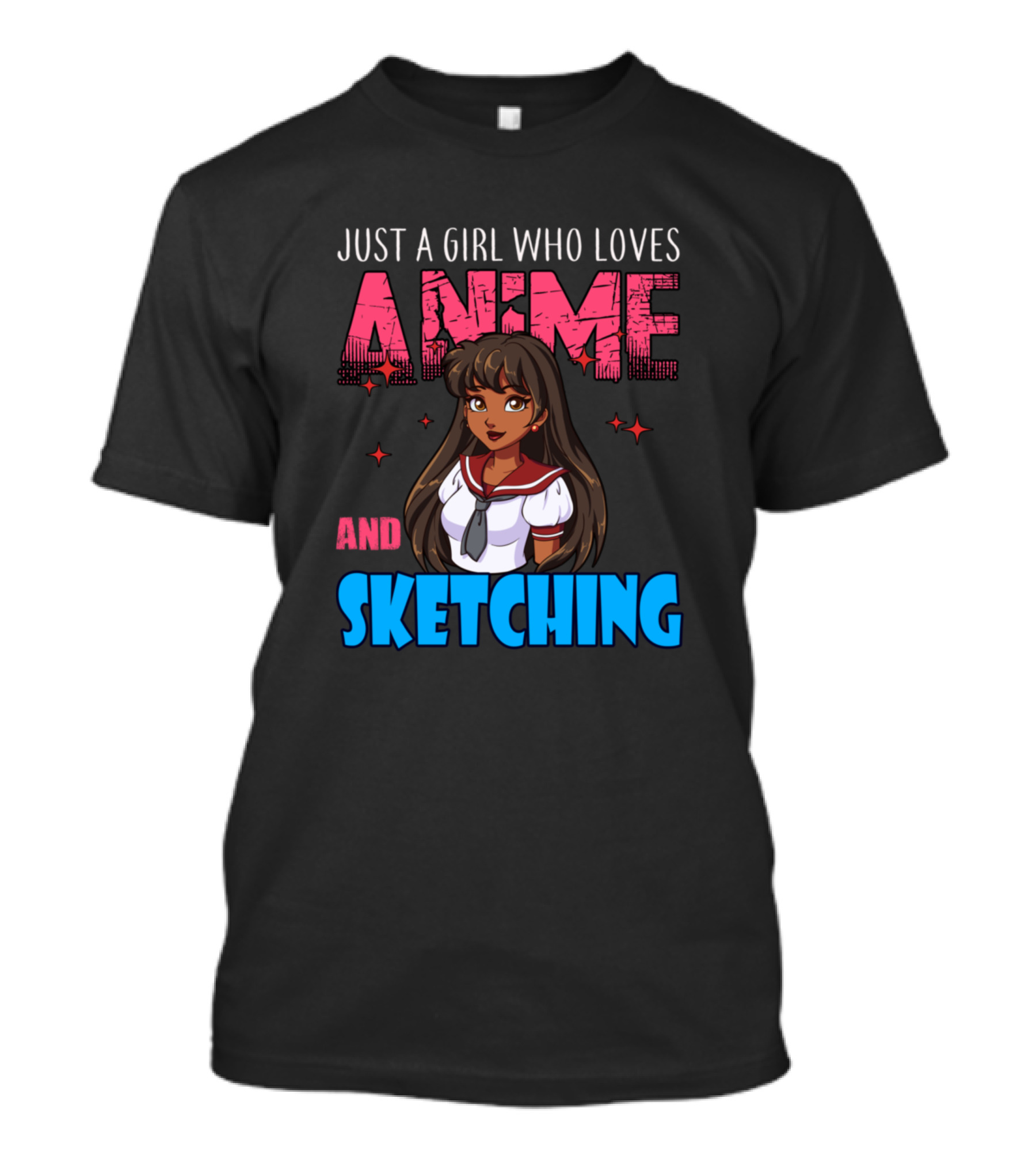 Just A Girl Who Loves Anime And Sketching Anime Lover Girl T-Shirt
