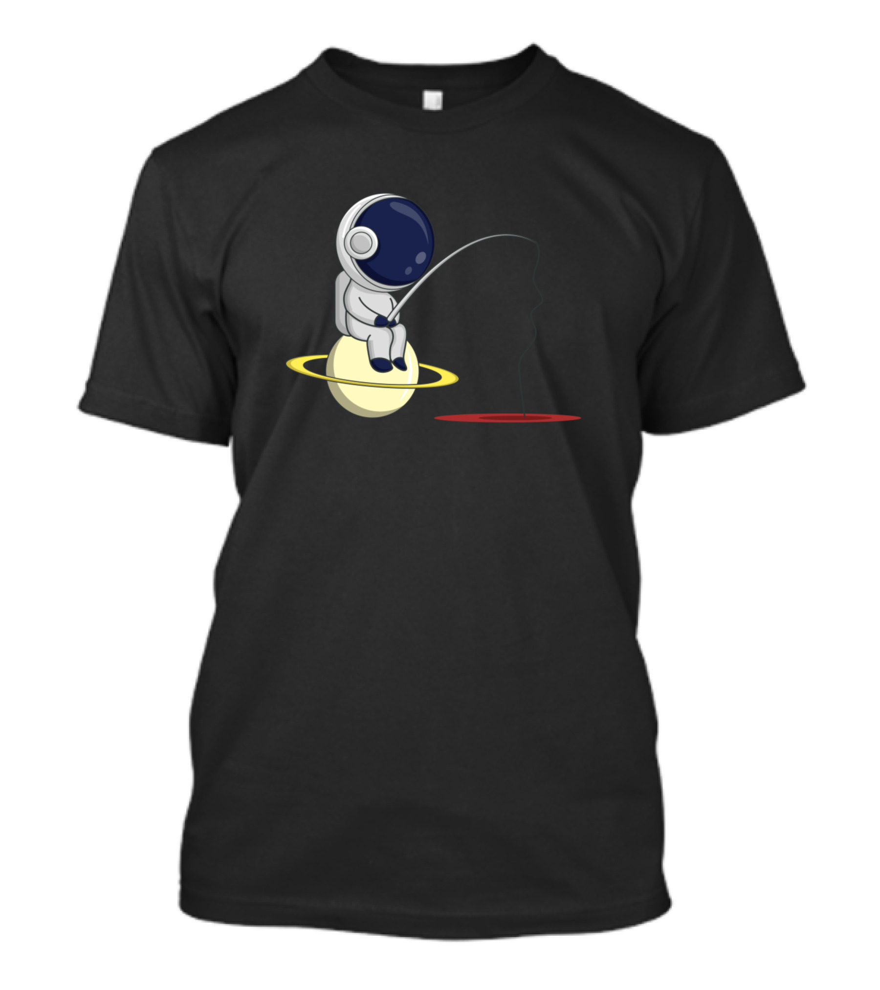 Astronaut Fishing On Saturn Ring With Cosmic Space T-Shirt