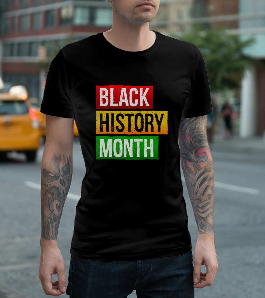 Black History Month Celebration Red Yellow Green Heritage T-Shirt