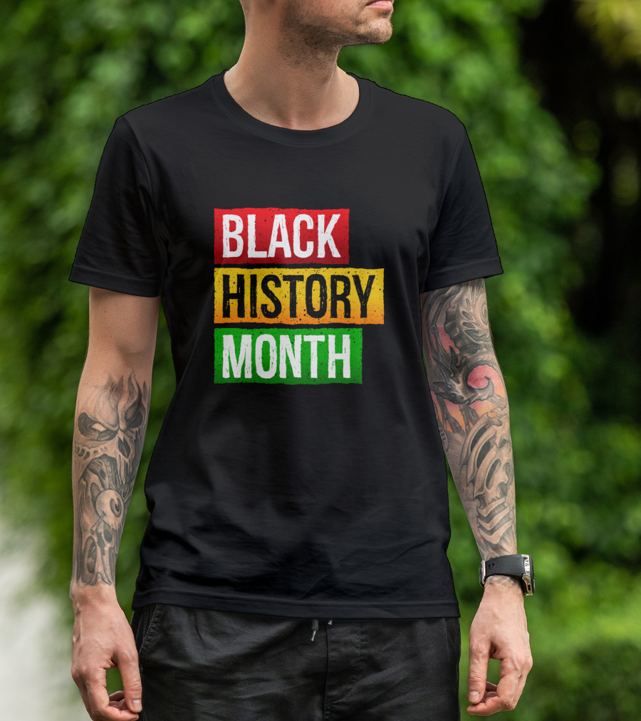 Black History Month Celebration Red Yellow Green Heritage T-Shirt