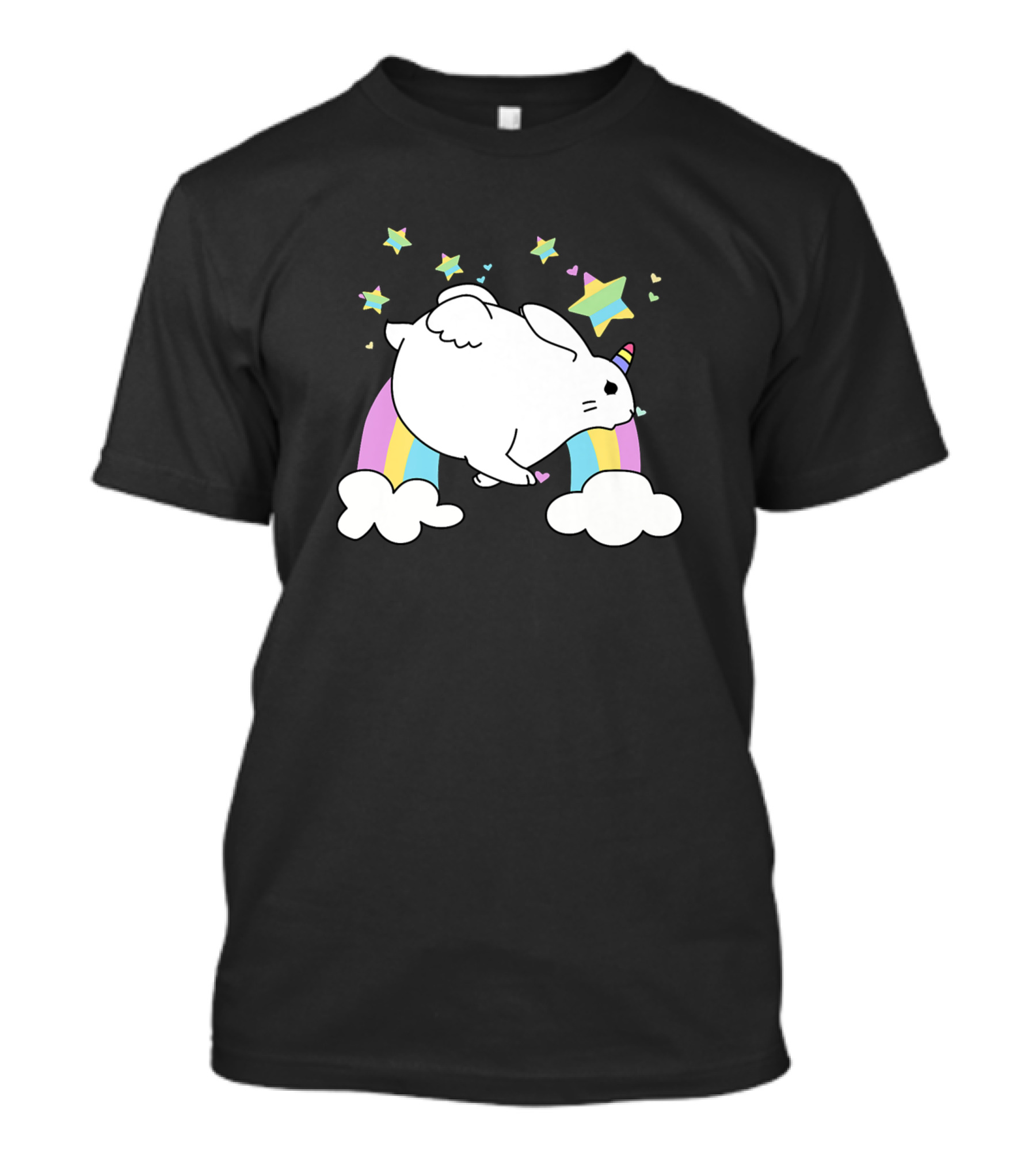 Bunni Corn Unicorn Bunny Rabbit Rainbow Stars Pink Cute Fairy T-Shirt