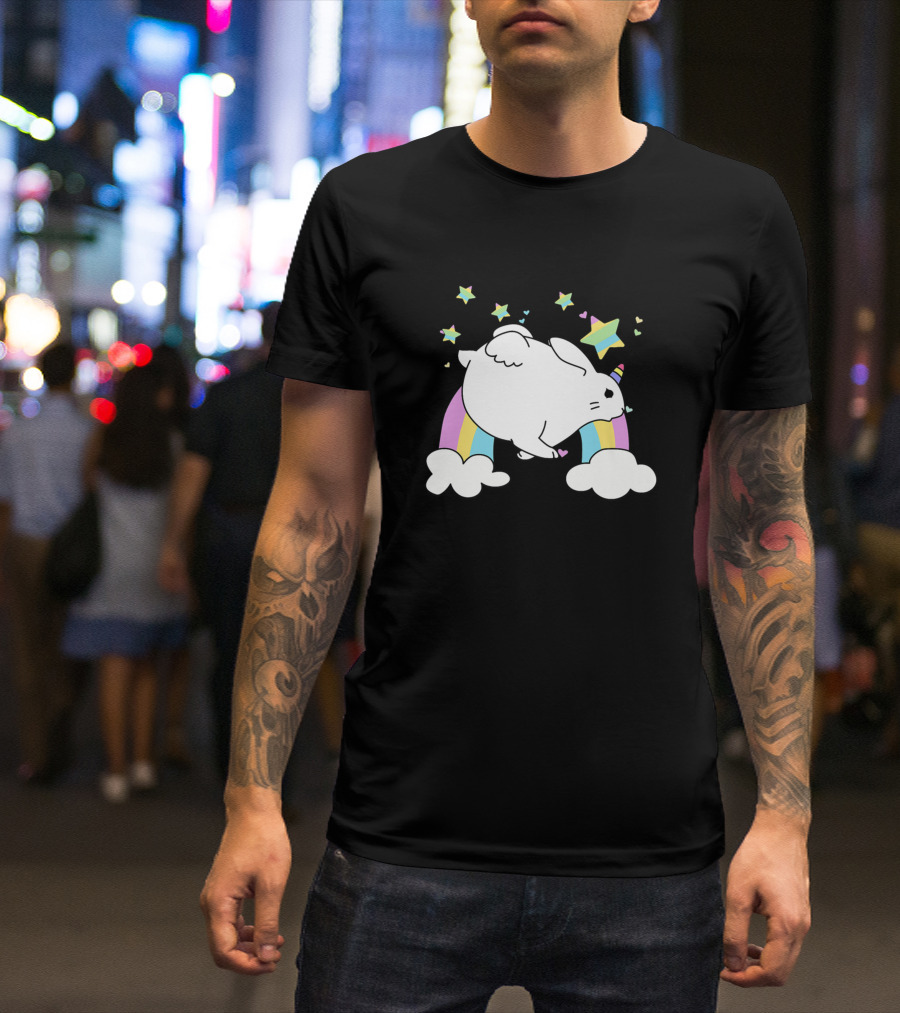 Bunni Corn Unicorn Bunny Rabbit Rainbow Stars Pink Cute Fairy T-Shirt