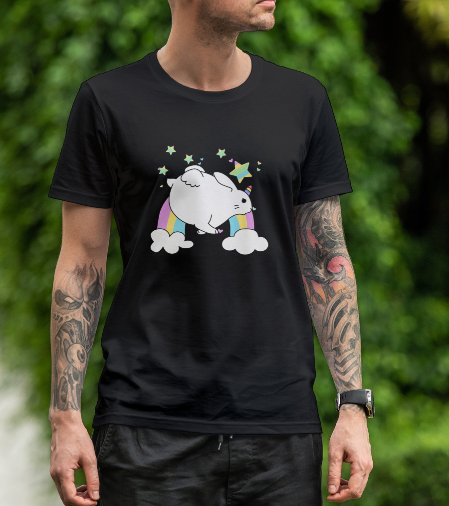 Bunni Corn Unicorn Bunny Rabbit Rainbow Stars Pink Cute Fairy T-Shirt