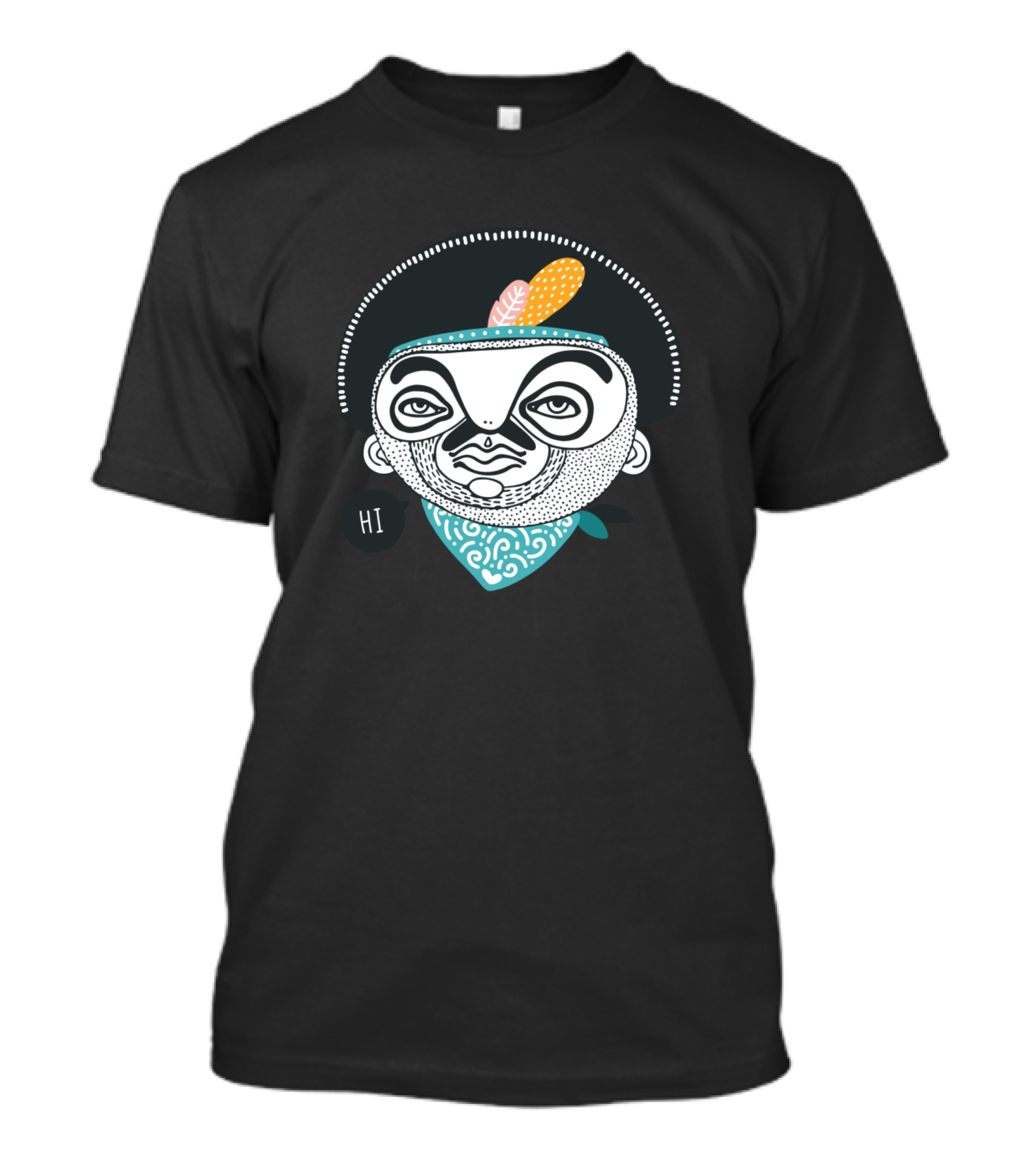 Cute Pirate Hi Feather Bandana Face T-Shirt