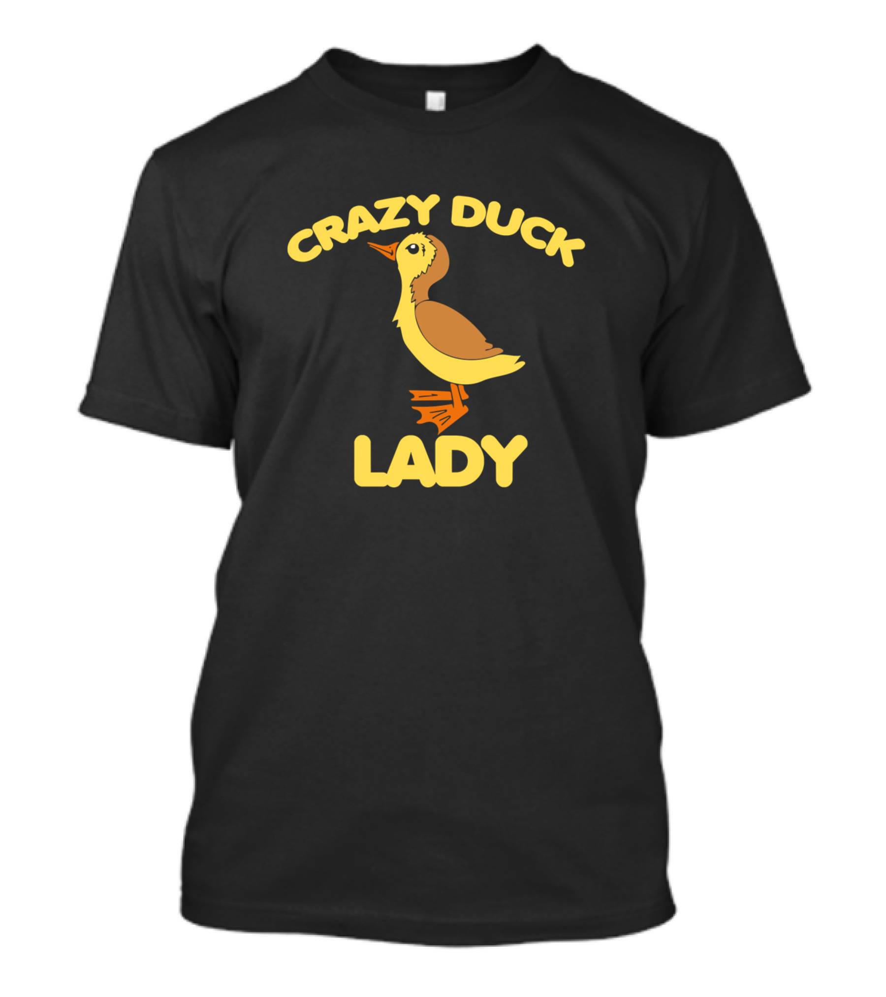 Crazy Duck Lady Animal Dark Hoose T-Shirt