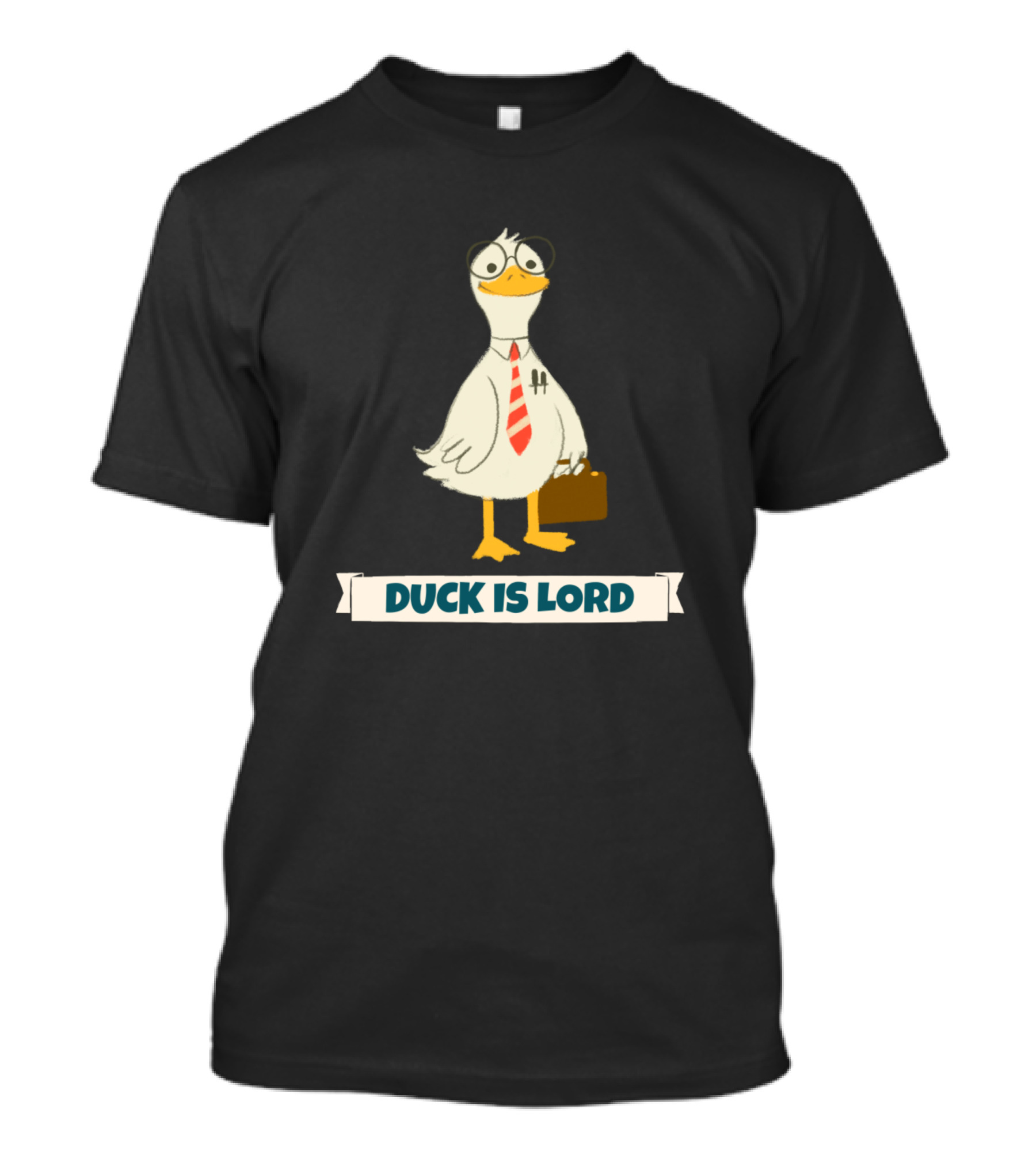 Duck Is Lord With Business Duck Wearing Glasses And Tie T-Shirt