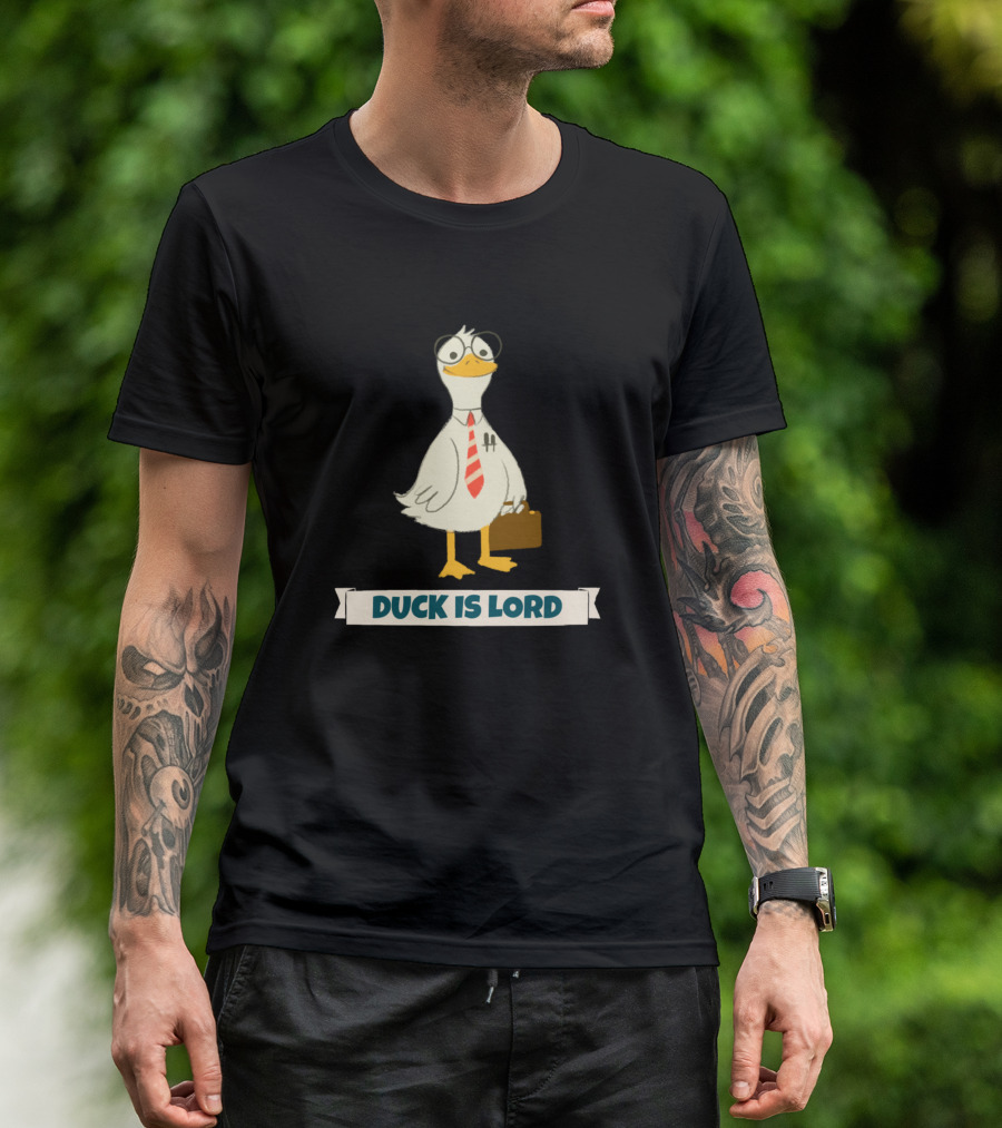 Duck Is Lord With Business Duck Wearing Glasses And Tie T-Shirt