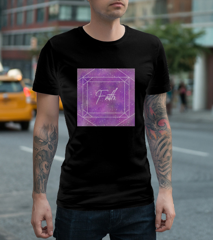 Faith Purple Pink Geometric Galaxy T-Shirt