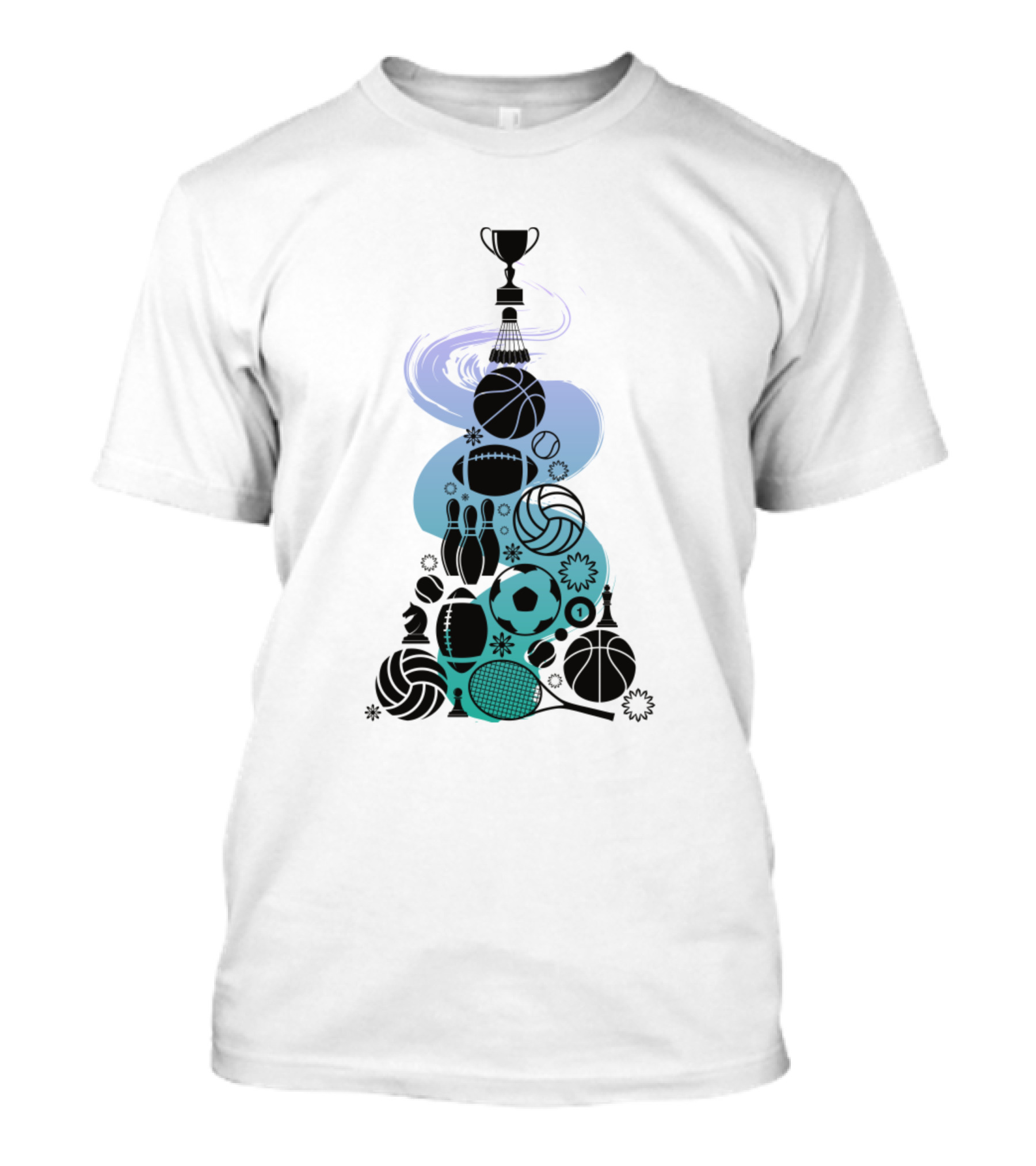 Hard Work Leads To Win Trophy Sports Balls Collection T-Shirt