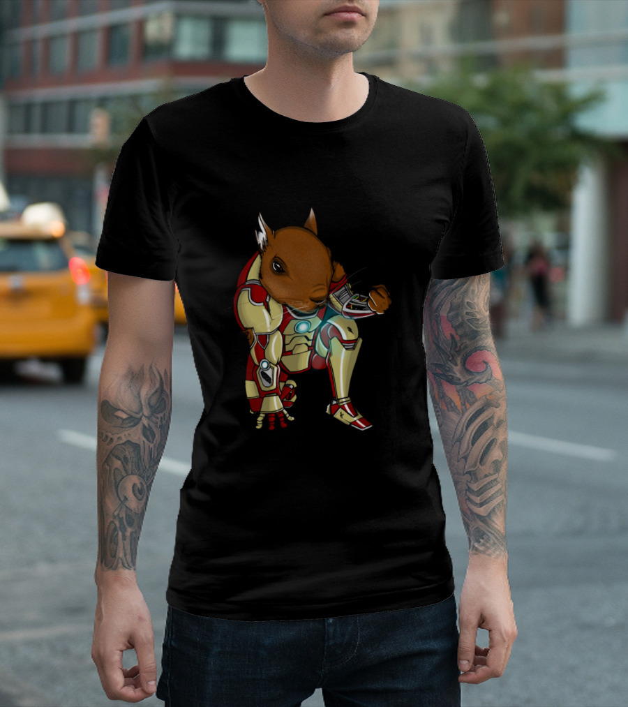 Iron Squirrel Superhero Armor Suit T-Shirt