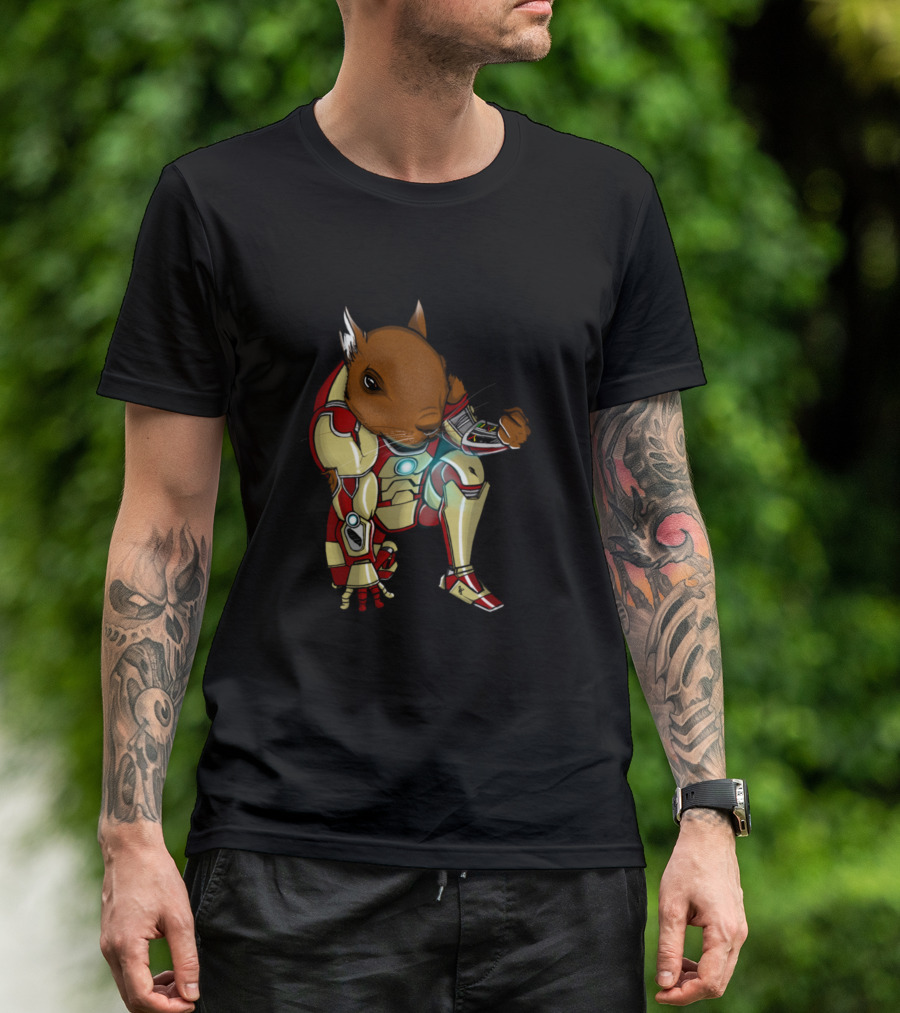 Iron Squirrel Superhero Armor Suit T-Shirt