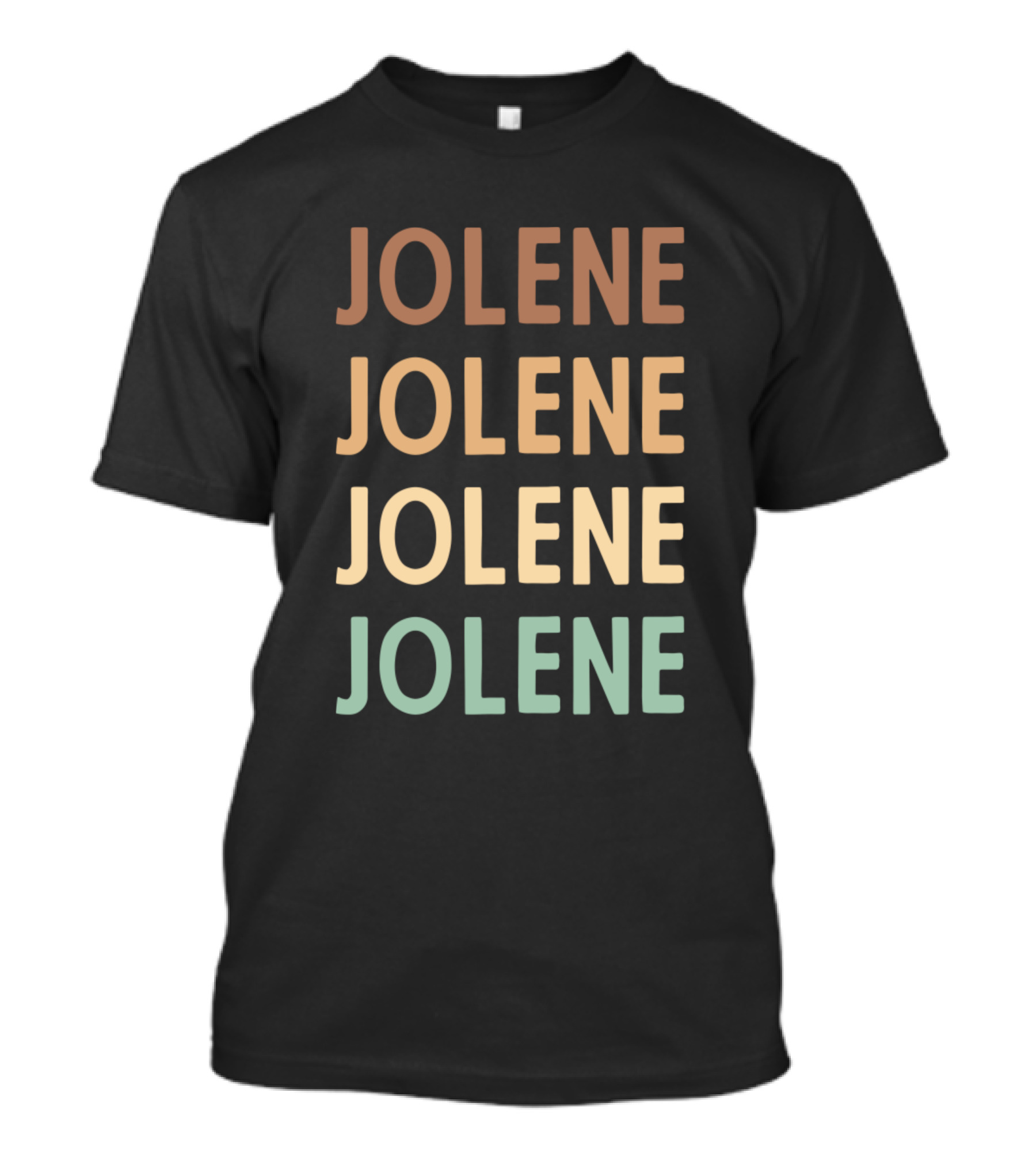 Jolene Vintage Text Repeated In Earthy Tones T-Shirt