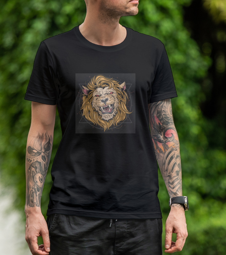 Lion Gold Angry Fierce Roar T-Shirt