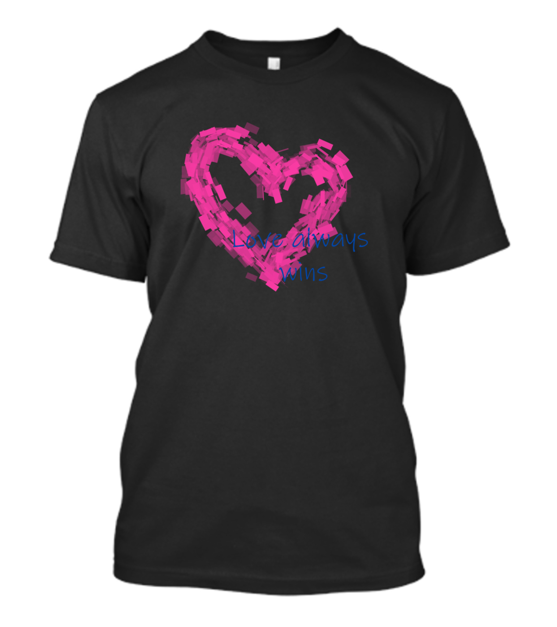 Love Always Wins Pink Heart Brushstroke T-Shirt