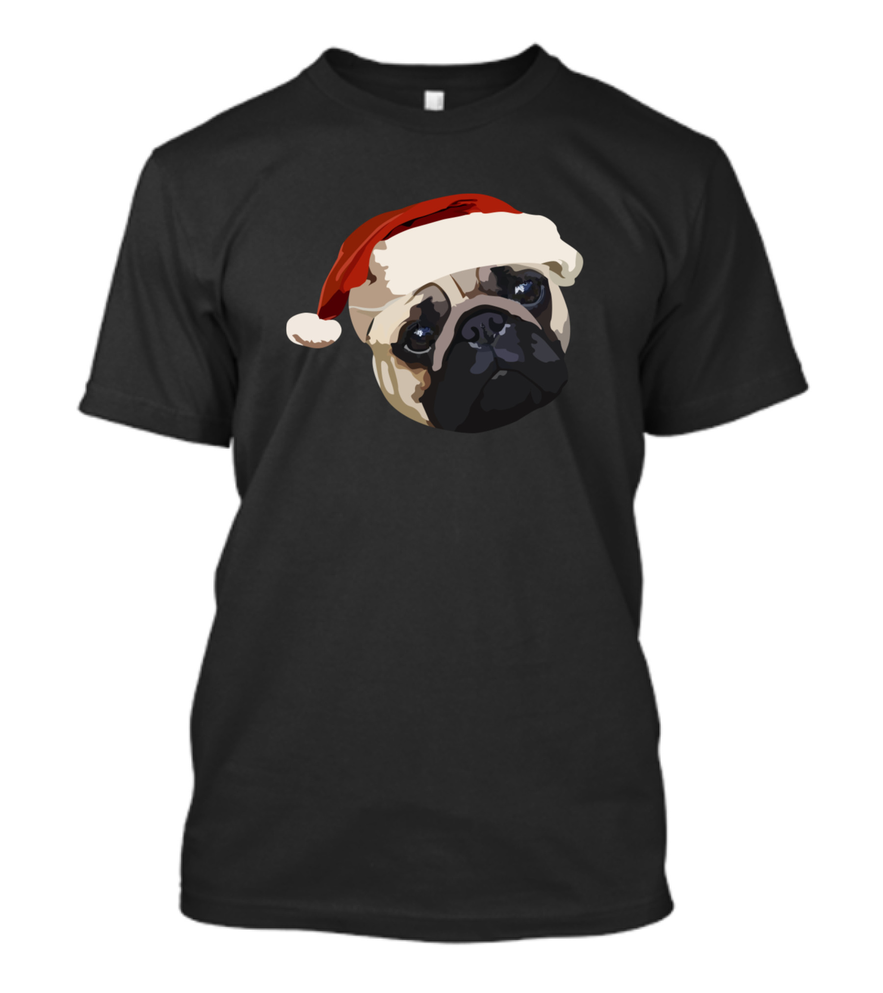 Santa Hat Pug Christmas T-Shirt