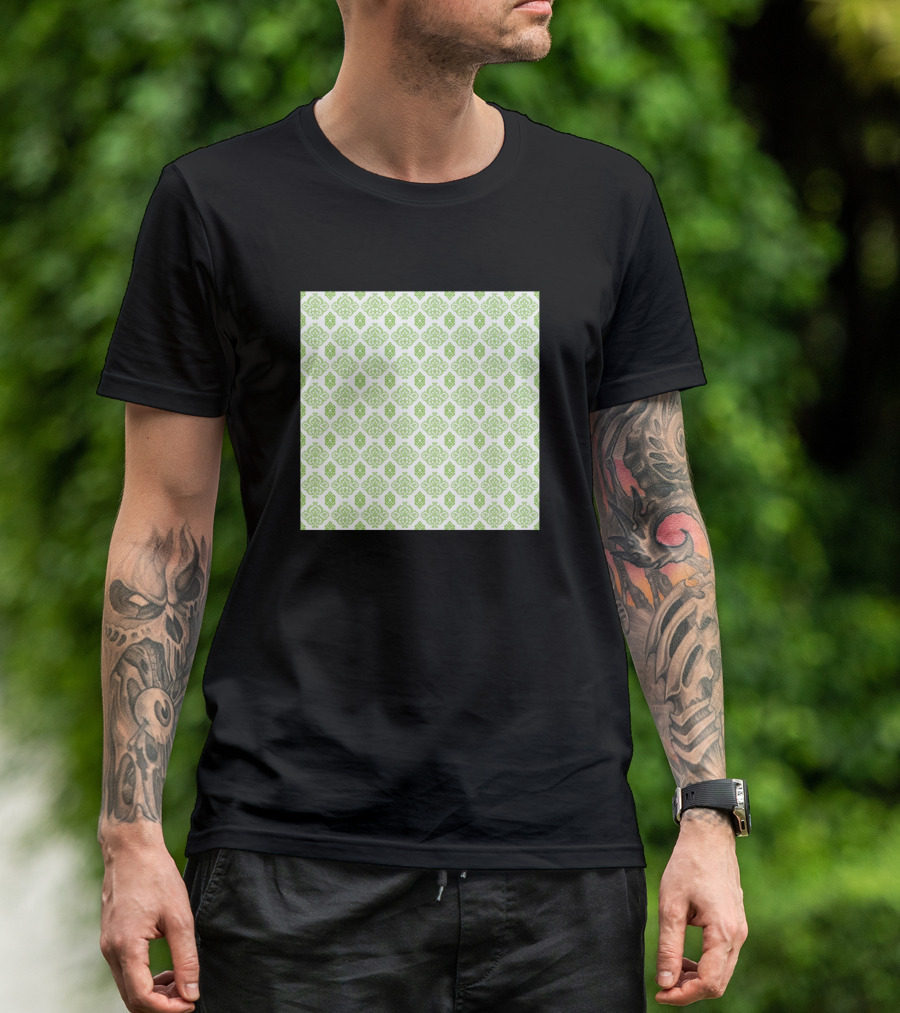 Ornament Green Pattern Repeating Motif T-Shirt
