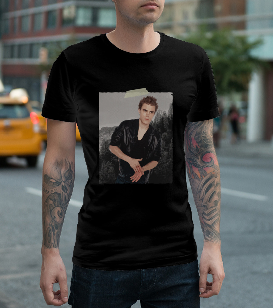 Stefan Salvatore Hello Brother Tvd Vampire Diaries Forest Background T-Shirt