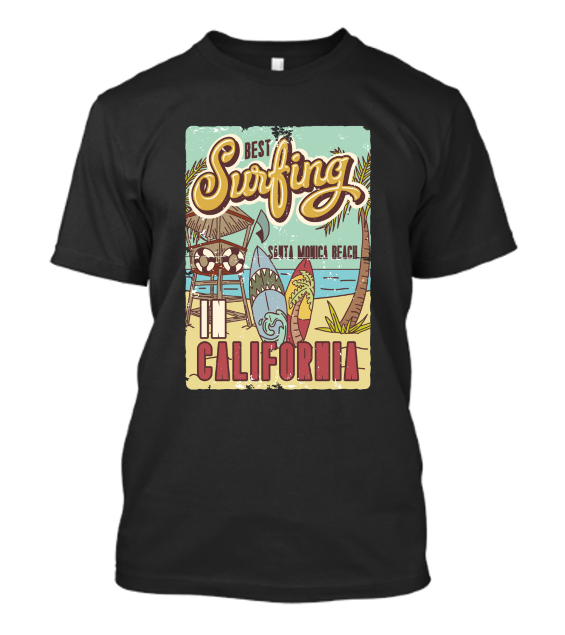Best Surfing Santa Monica Beach In California T-Shirt