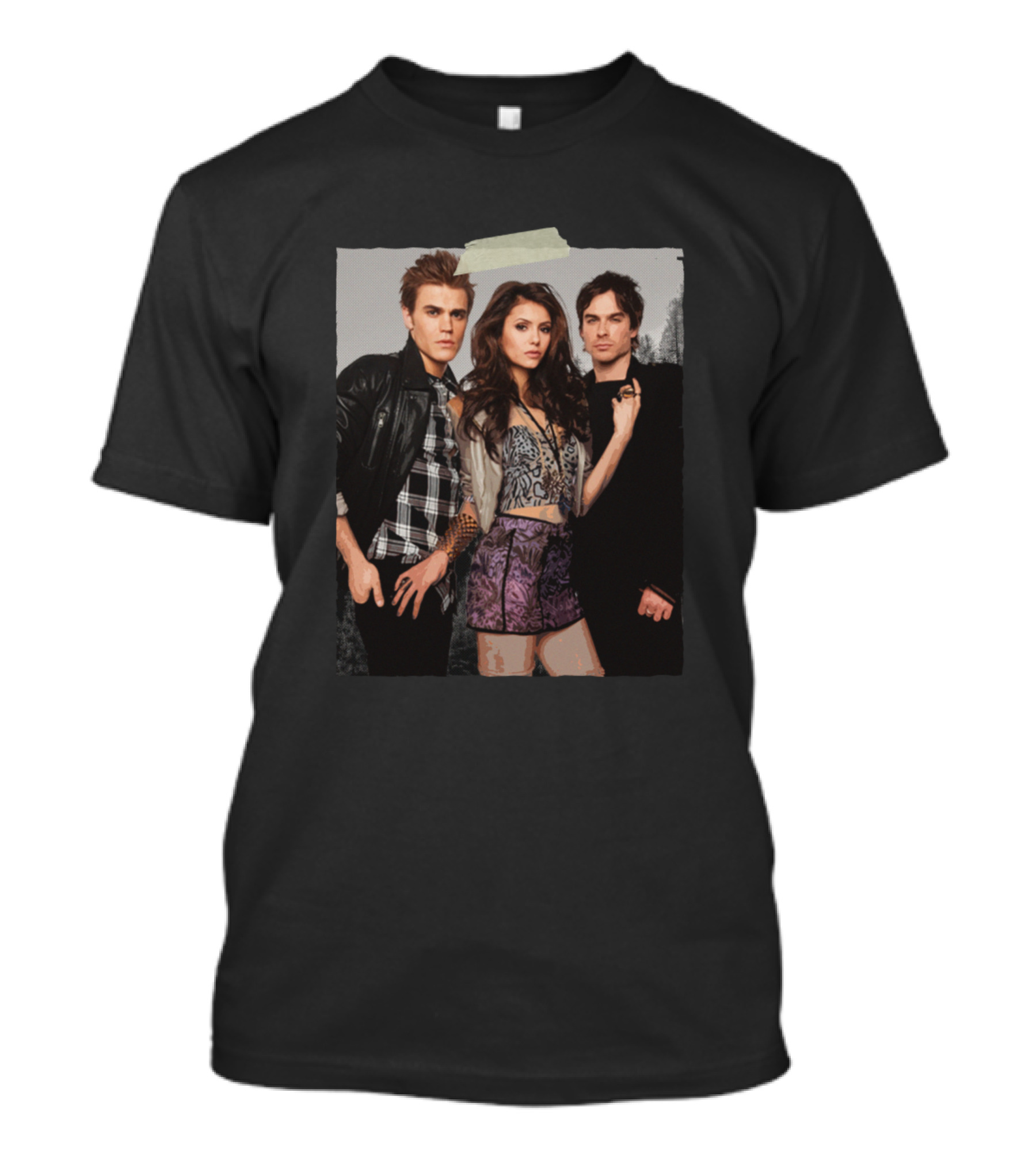 The Vampire Diaries Stefan Elena Damon Group Photo Montage T-Shirt